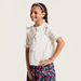 Solid Ruffle Detailed Top with Pintucks and Peter Pan Collar-Blouses-thumbnail-1