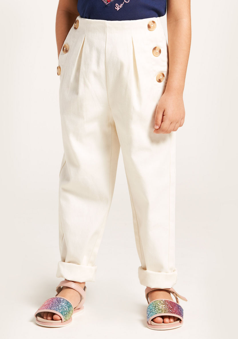 Solid Tailored Pants with Pocket Detail and Zip Closure-Pants-image-1