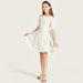 Eligo Round Neck Checked Dress with Side Pleats-Dresses%2C Gowns and Frocks-thumbnail-0