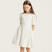 Eligo Round Neck Checked Dress with Side Pleats-Dresses%2C Gowns and Frocks-thumbnail-1