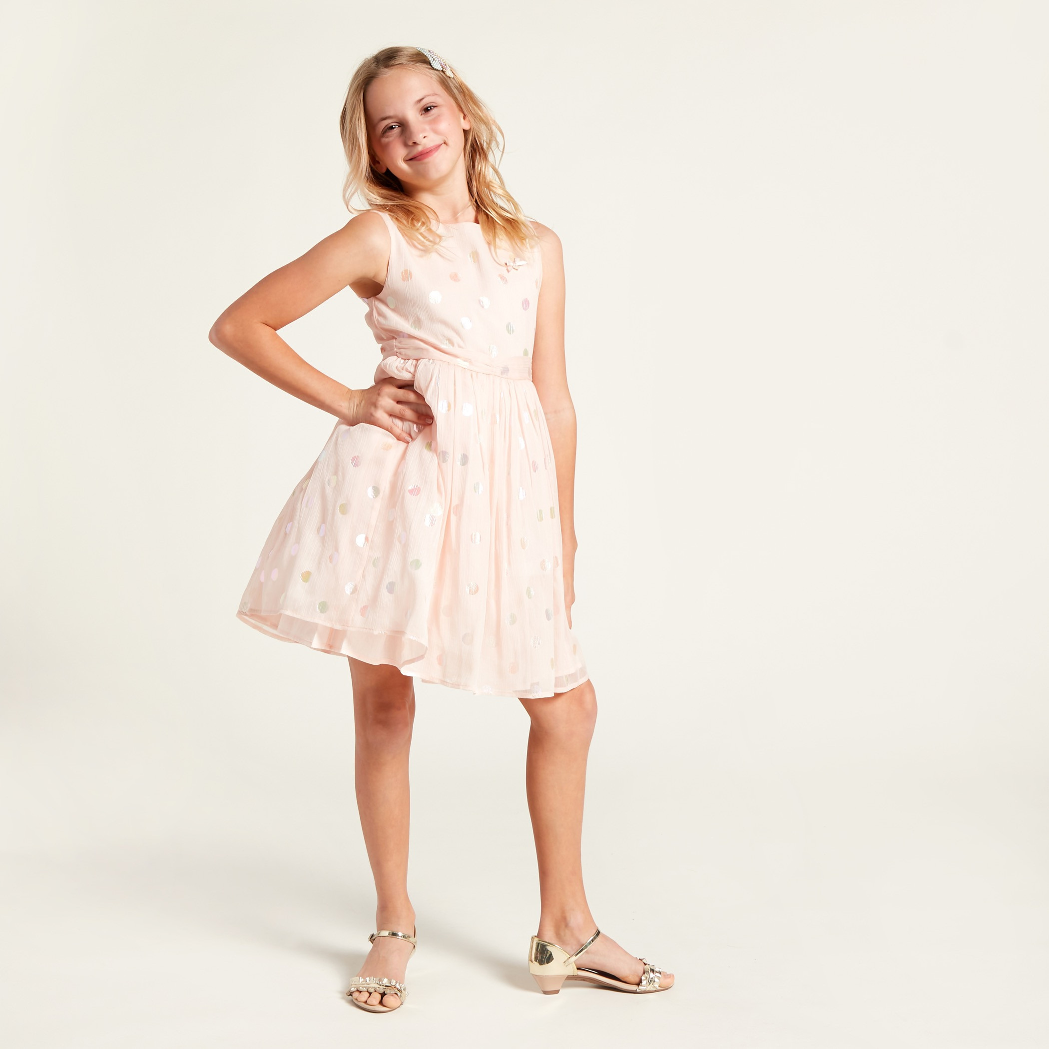 فستان بدون أكمام وبطبعات دوائر رقائق معدنية من إليجو-girls-clothing-dressesandjumpsuits-image-2