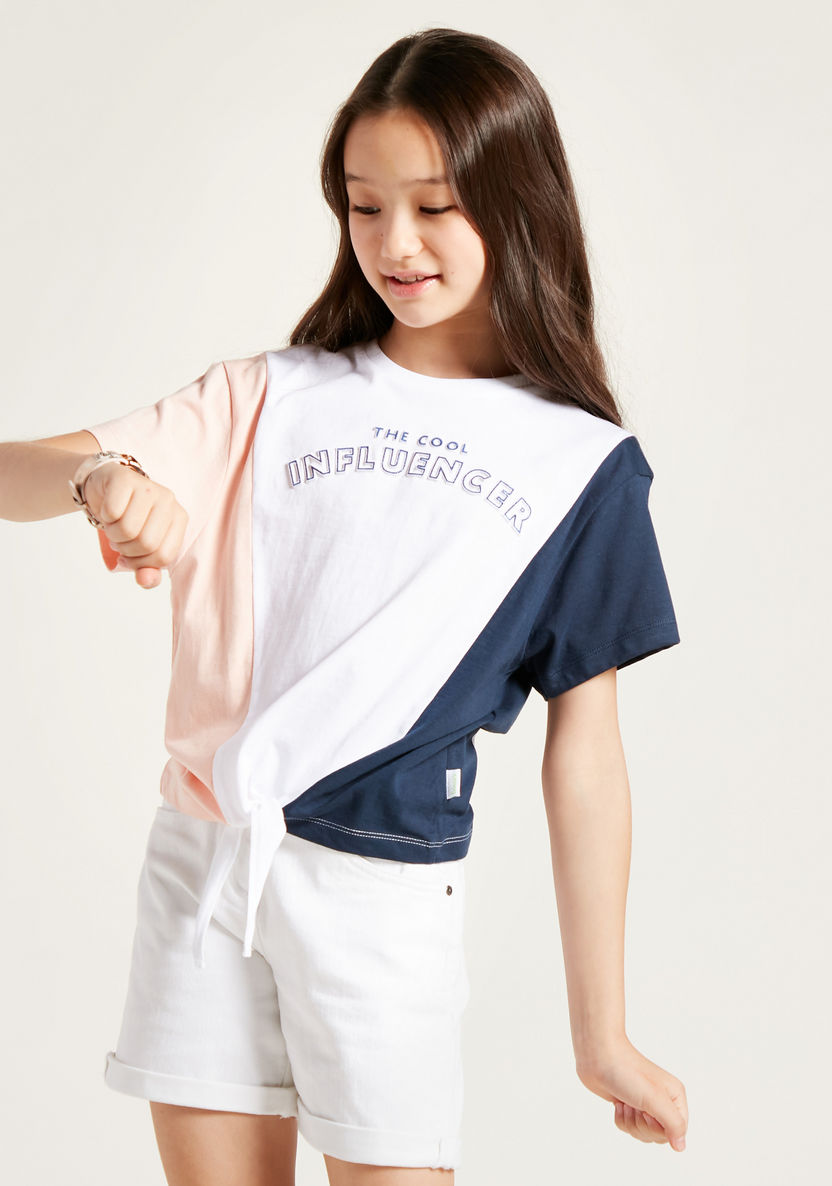 Bossini Colourblocked T-shirt with Short Sleeves-T Shirts-image-1
