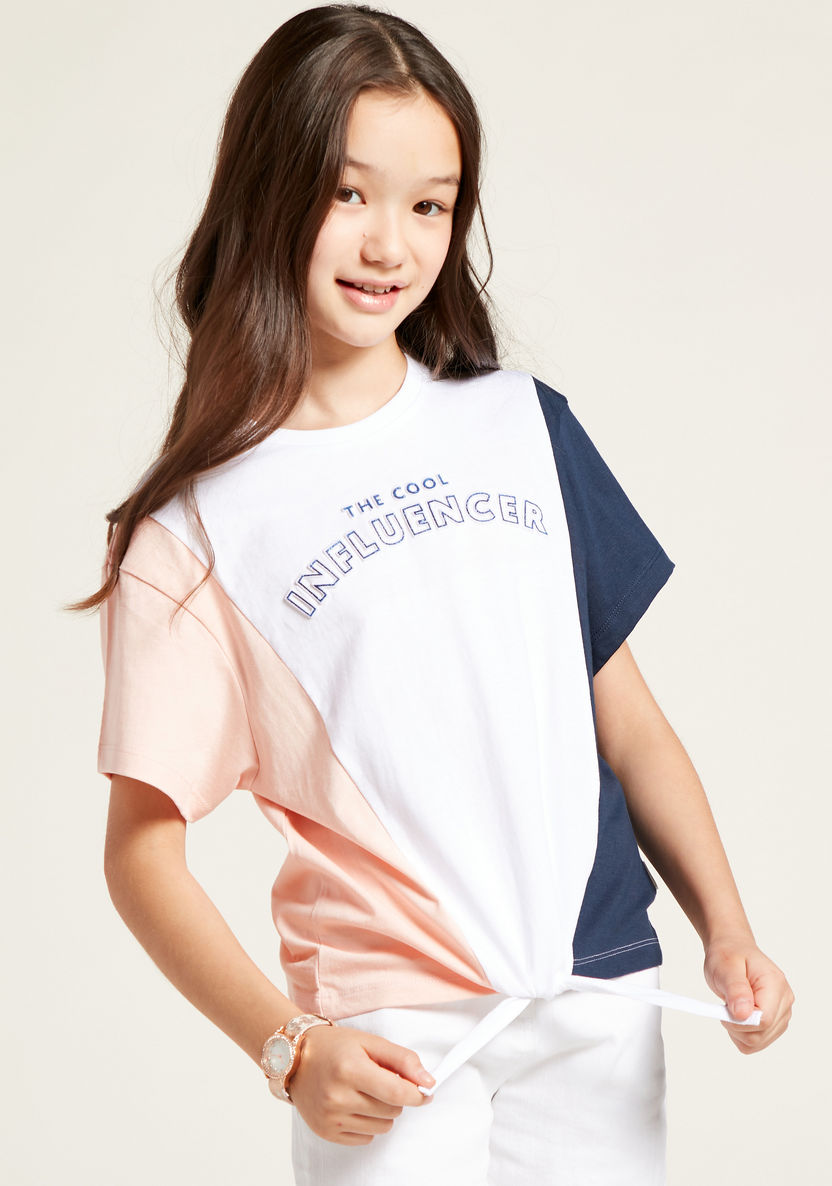 Bossini Colourblocked T-shirt with Short Sleeves-T Shirts-image-3