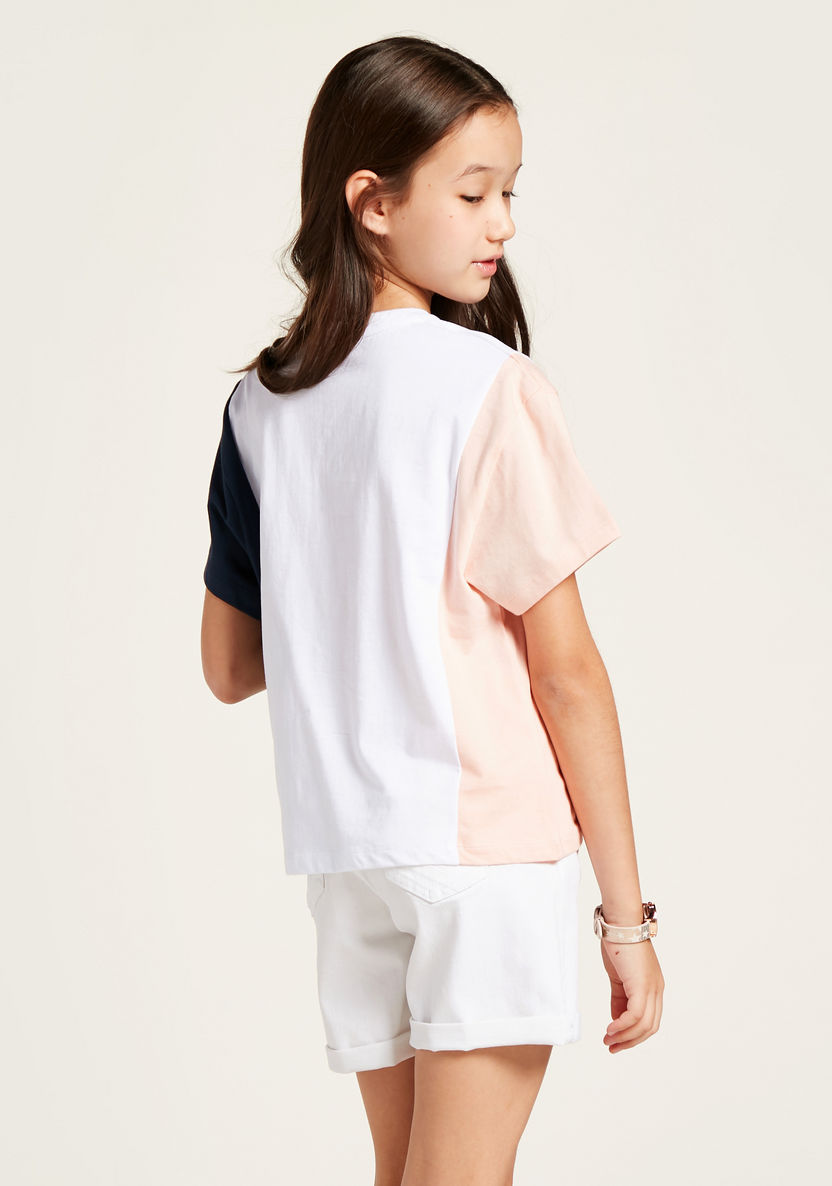 Bossini Colourblocked T-shirt with Short Sleeves-T Shirts-image-4