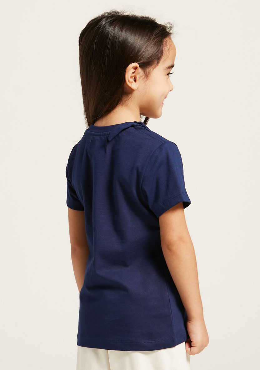 Lee Cooper Applique Detail T-shirt with Round Neck and Short Sleeves-T Shirts-image-3