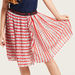 Lee Cooper Print Pleated Skirt with Ruffle Panel-Skirts-thumbnail-1