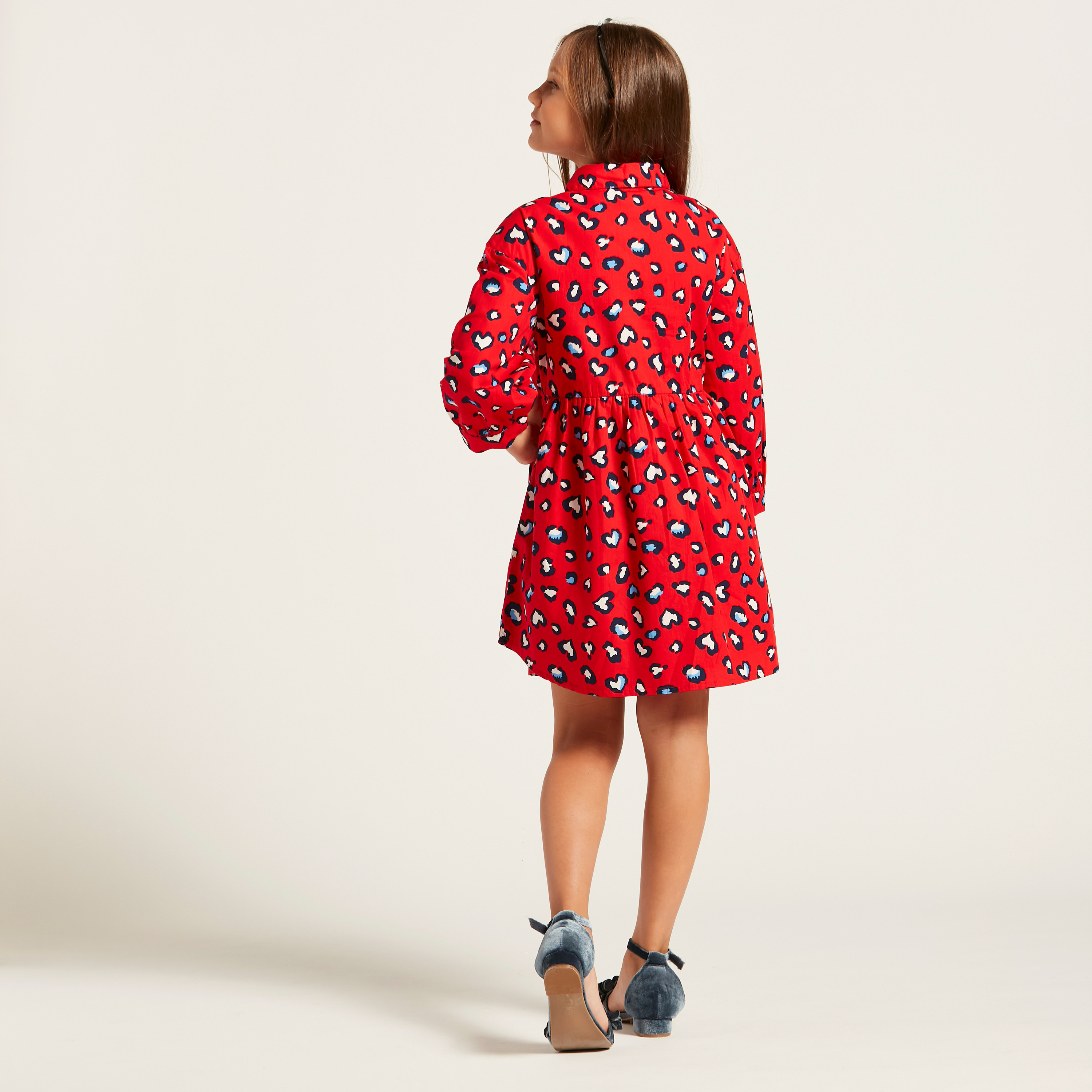 Lee Cooper All-Over Animal Print Shirt Dress with Long Sleeves-girls-clothing-dressesandjumpsuits-image-4