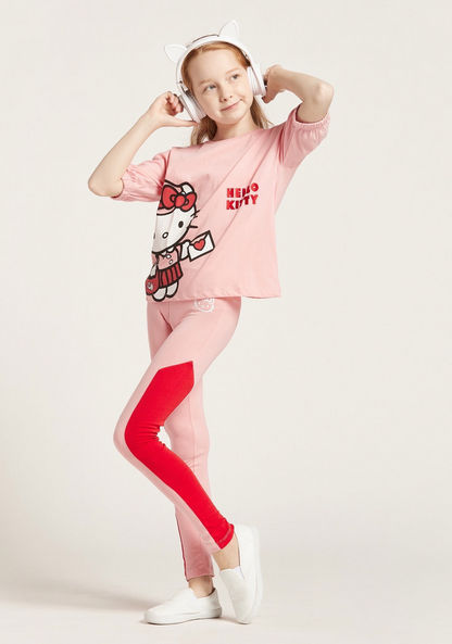 Hello Kitty Graphic Print Pants with Elasticised Waistband-Pants-image-0