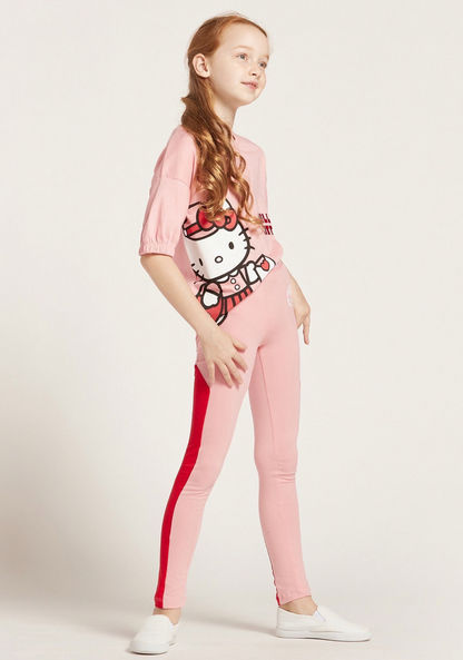 Hello Kitty Graphic Print Pants with Elasticised Waistband-Pants-image-2