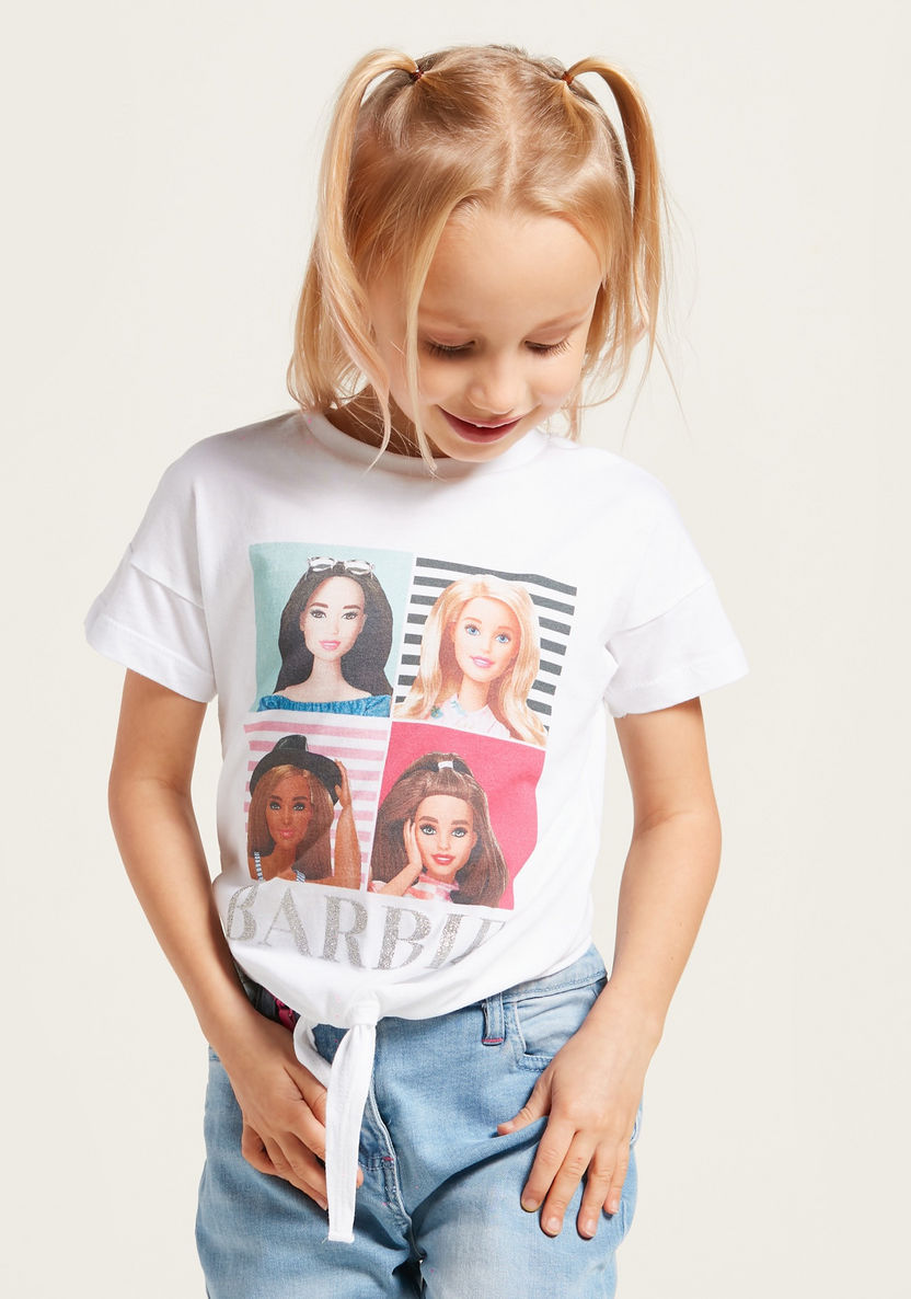 Barbie Photographic Print T-shirt with Short Sleeves-T Shirts-image-1
