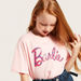 Barbie Text Print T-shirt with Round Neck and Short Sleeves-T Shirts-thumbnail-1