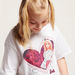 Barbie Print Round Neck T-shirt with Short Sleeves-T Shirts-thumbnail-1
