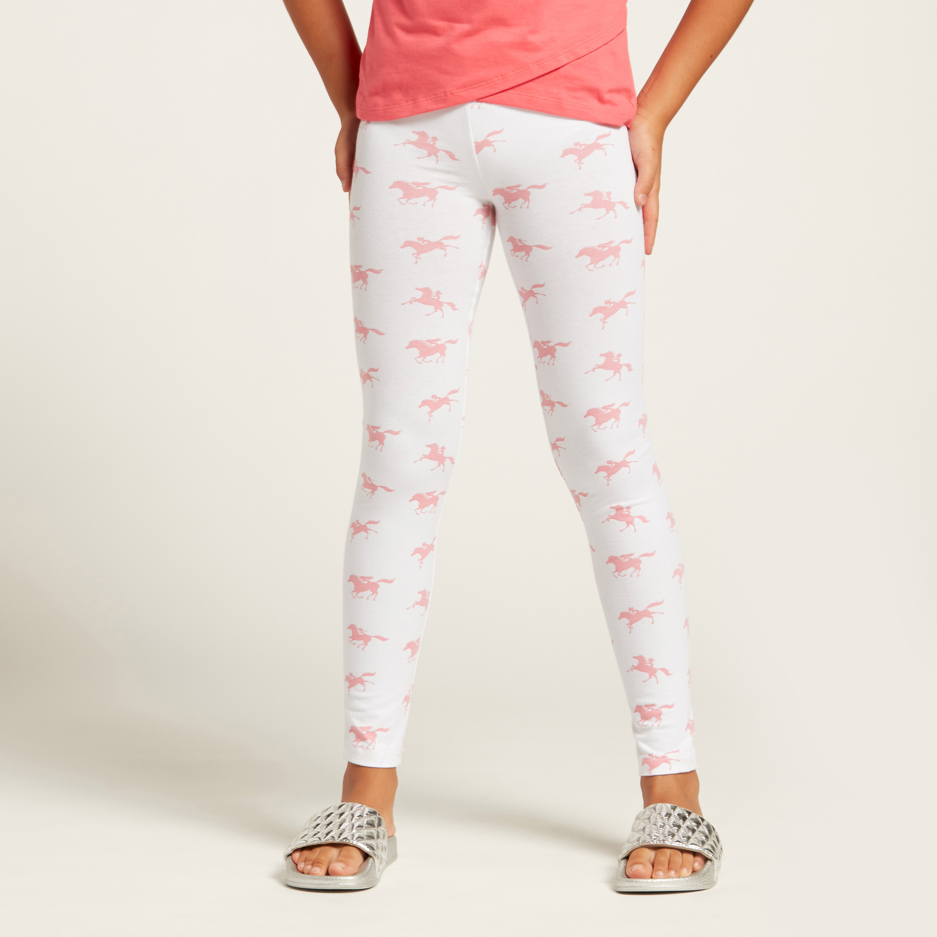 بنطلون ليقنز بخصر مطّاطي وطبعات بالكامل-girls-clothing-bottoms-leggings-image-1