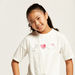 Sanrio Hello Barbie Print T-shirt with Short Sleeves and Knot Detail-T Shirts-thumbnail-2