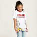 Sanrio Hello Barbie Print T-shirt with Short Sleeves-T Shirts-thumbnail-0