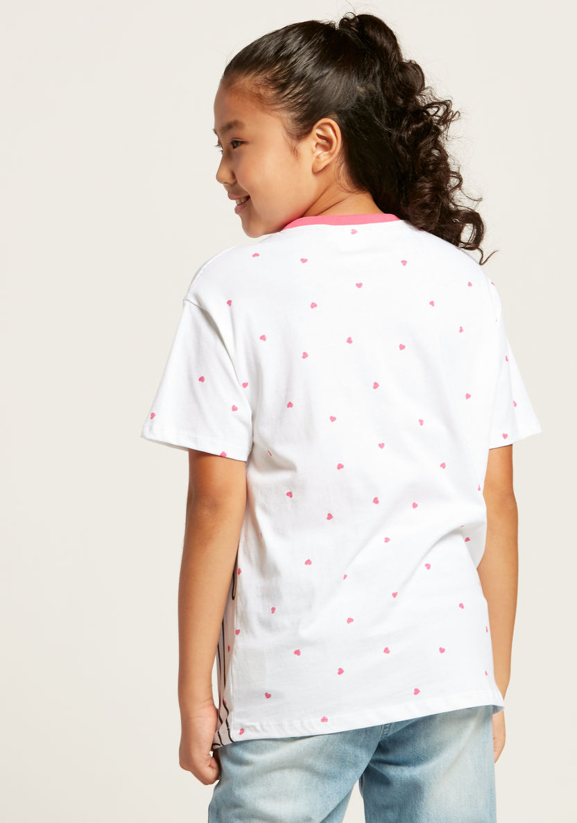 Sanrio Hello Barbie Print T-shirt with Short Sleeves-T Shirts-image-3