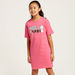 Sanrio Embellished Round Neck T-shirt Dress with Short Sleeves-Dresses%2C Gowns and Frocks-thumbnail-0