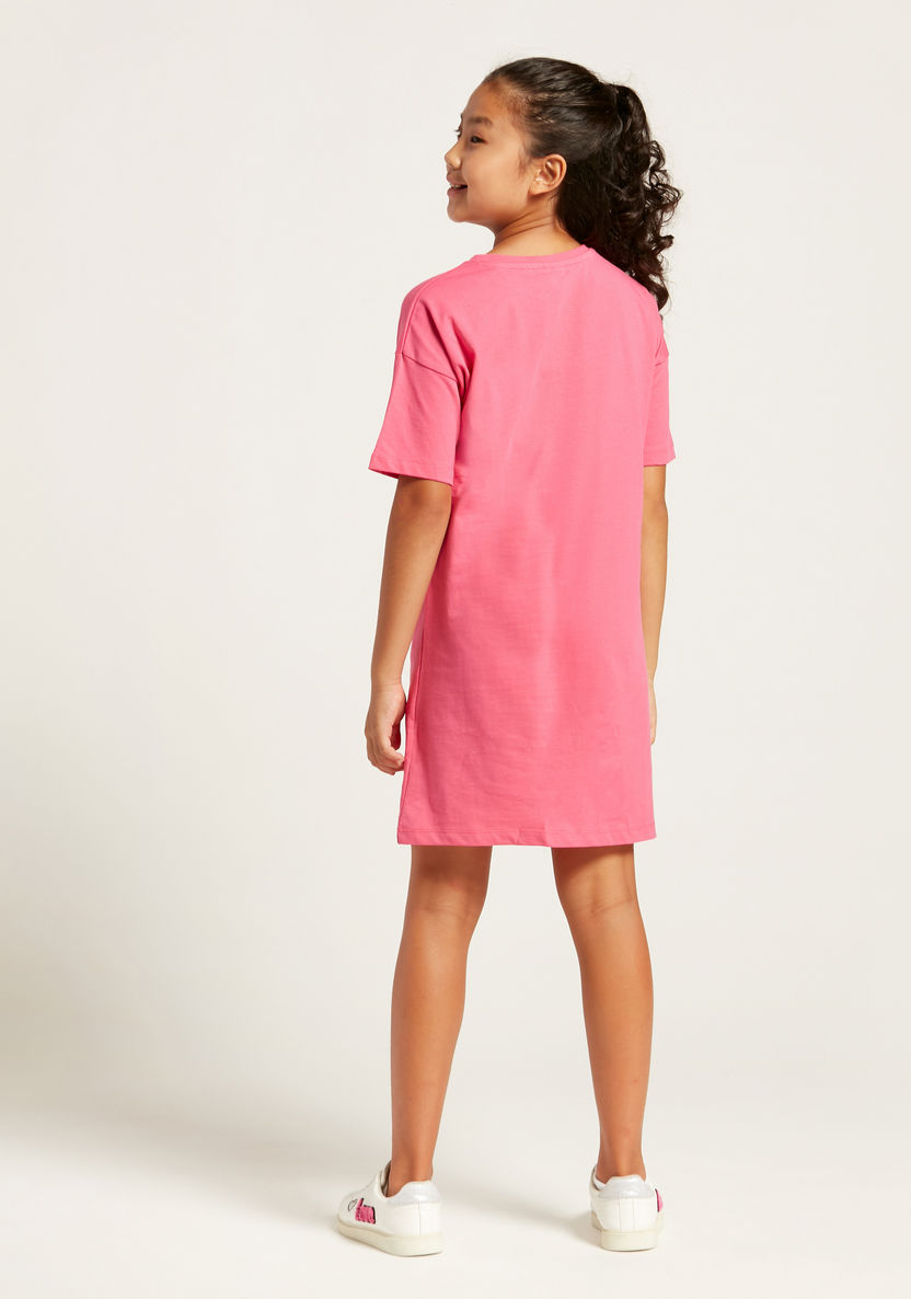 Sanrio Embellished Round Neck T-shirt Dress with Short Sleeves-Dresses%2C Gowns and Frocks-image-3