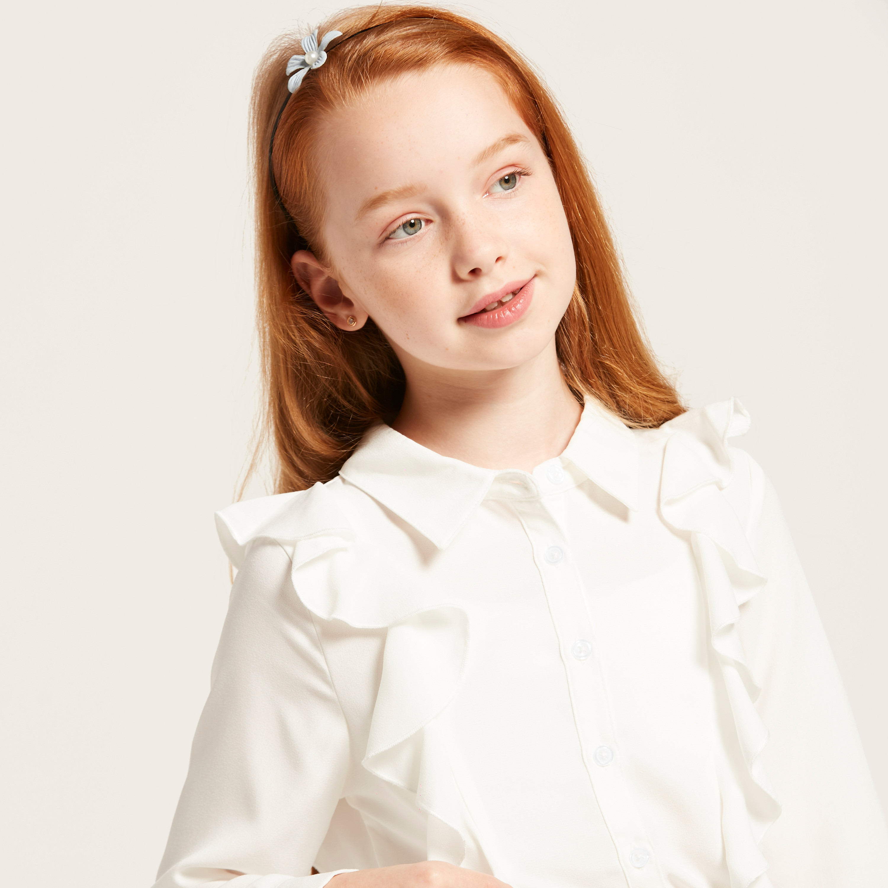 Iconic Collared Shirt with Long Sleeves and Ruffles-girls-clothing-blousesandshirts-image-2