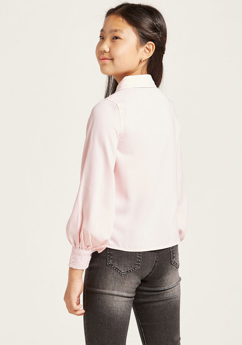 Iconic Chiffon Shirt with Bow Tie and Long Sleeves-Blouses-image-3