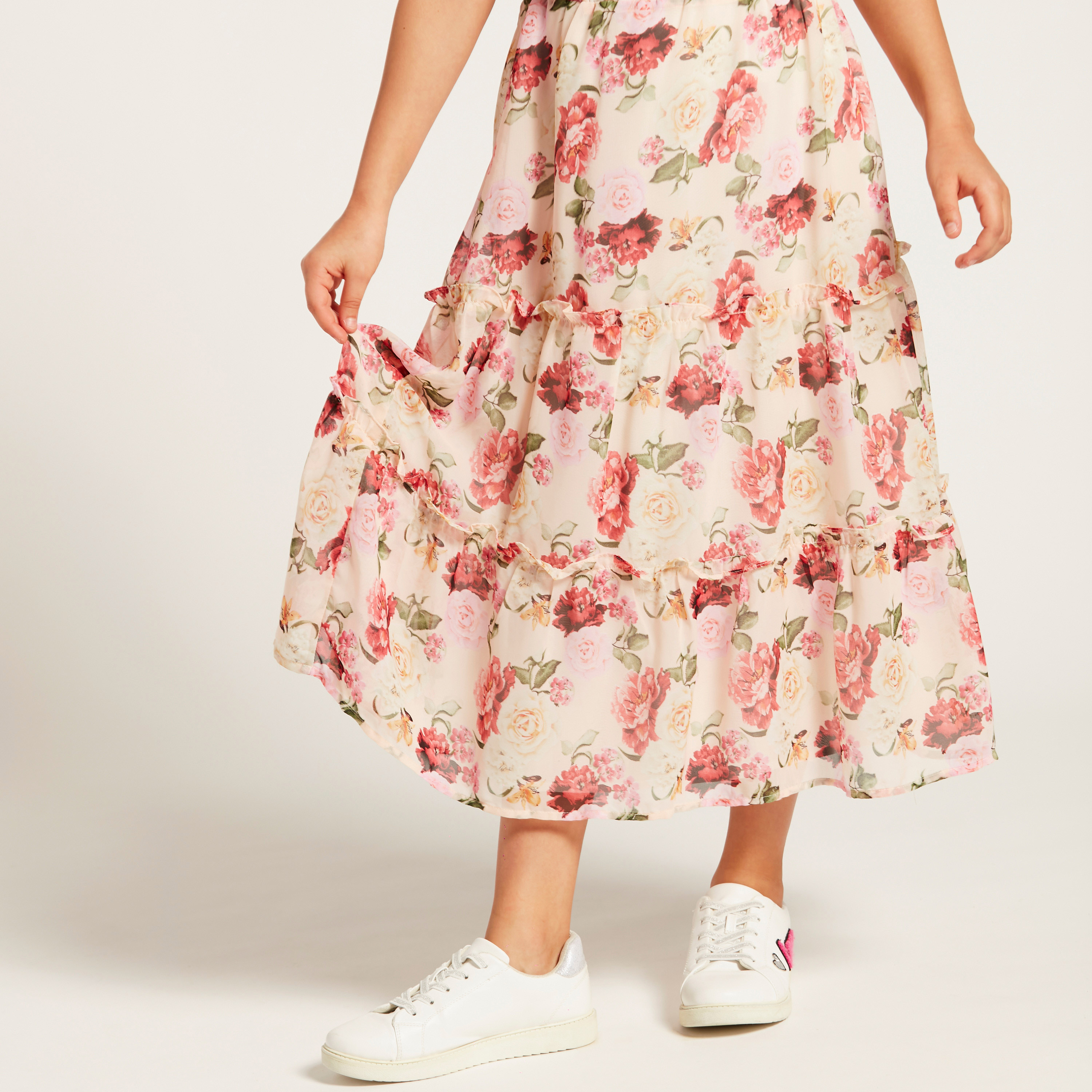 تنورة بطبعات أزهار وخصر مطاطي من آيكونيك-girls-clothing-bottoms-skirts-image-2