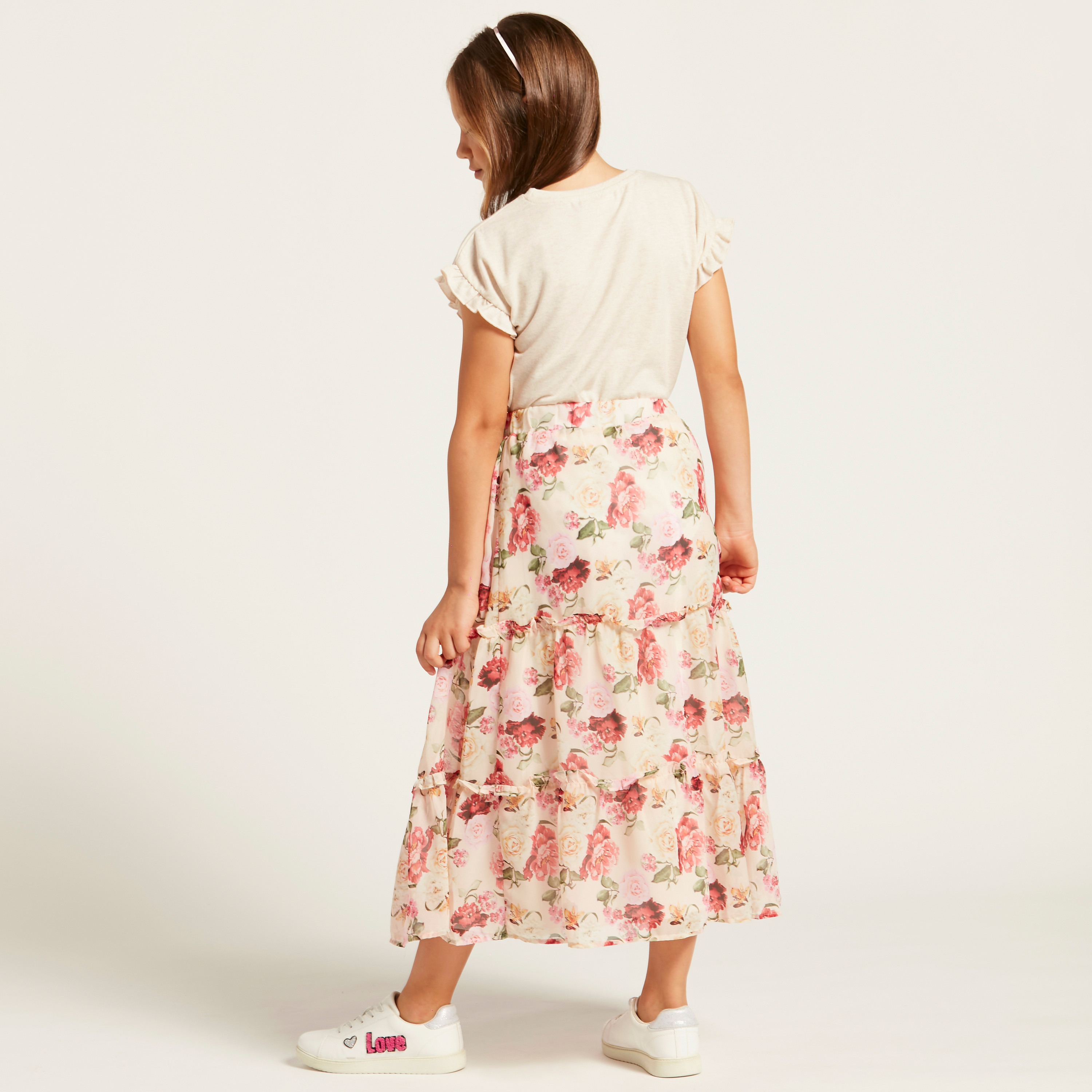 تنورة بطبعات أزهار وخصر مطاطي من آيكونيك-girls-clothing-bottoms-skirts-image-4