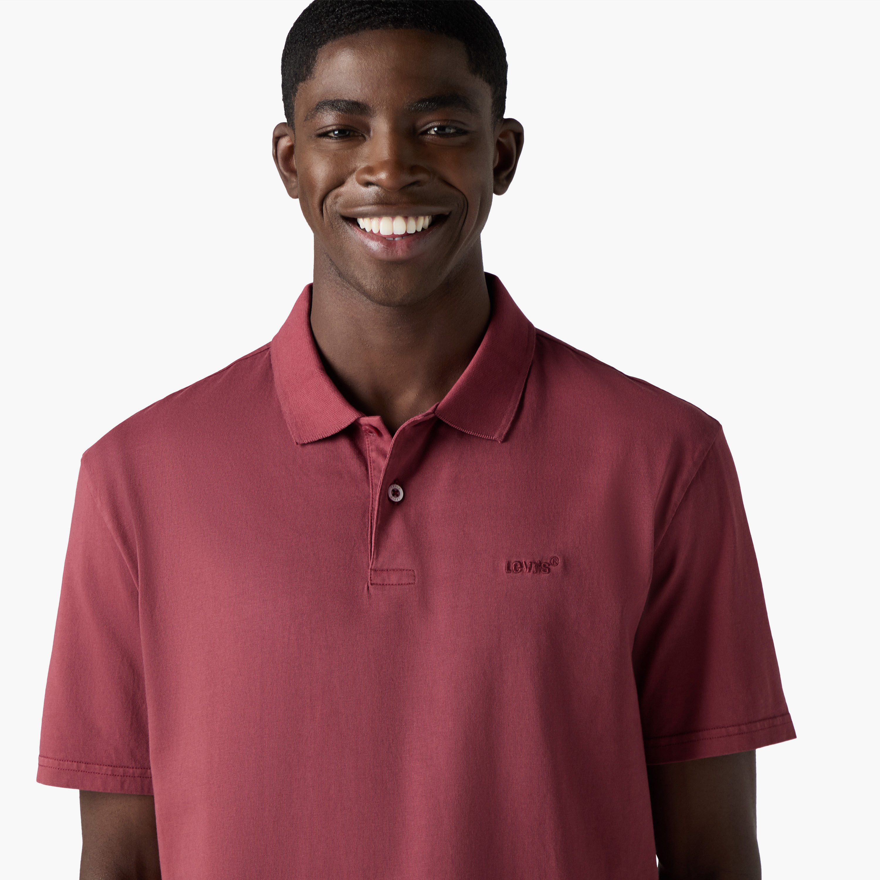 تي شيرت بولو رجالي سادة بأكمام قصيرة وياقة من ليفايس-men-clothing-tshirtsandpolos-polos-image-2