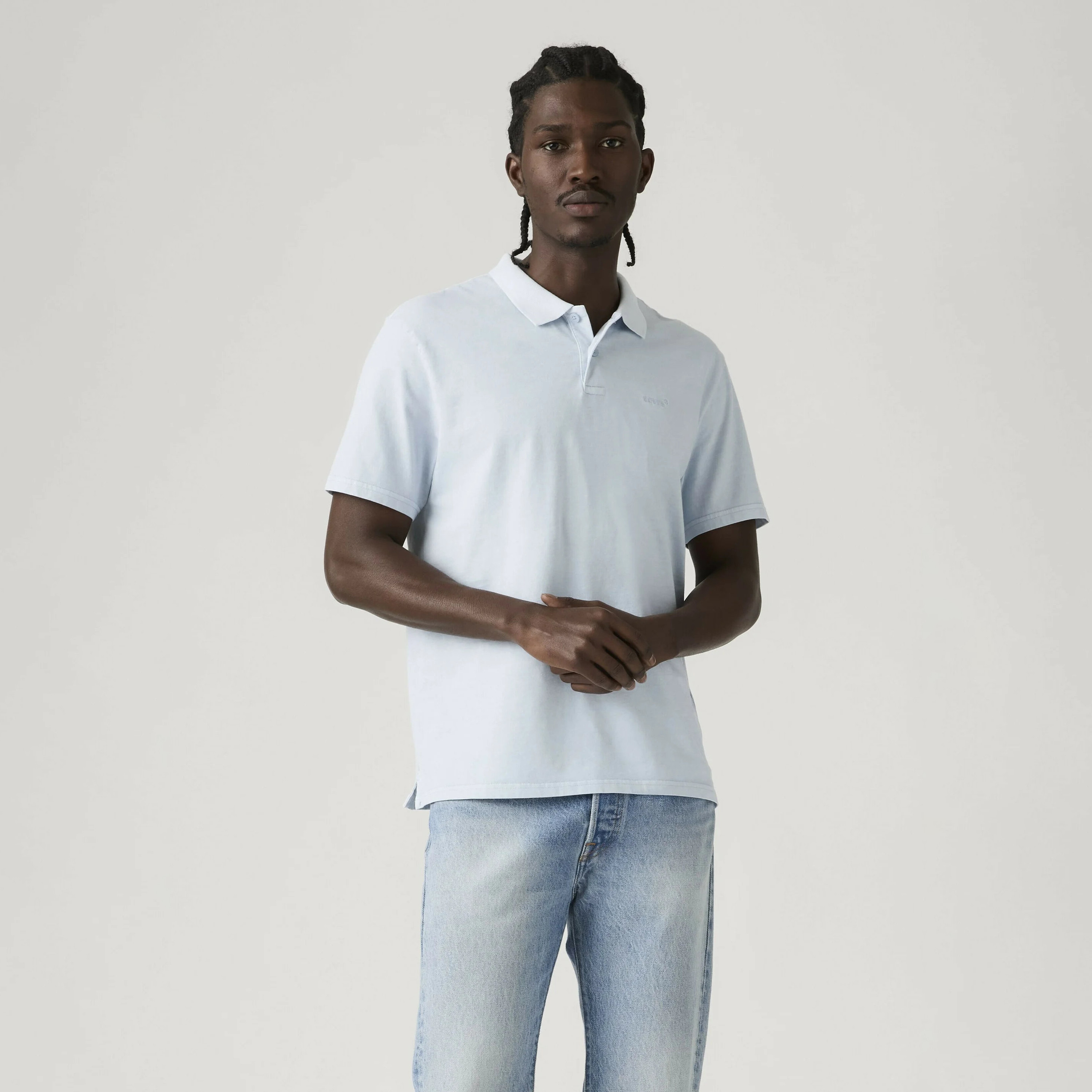 تي شيرت بولو رجالي سادة بأكمام قصيرة وياقة من ليفايس-men-clothing-tshirtsandpolos-polos-image-2