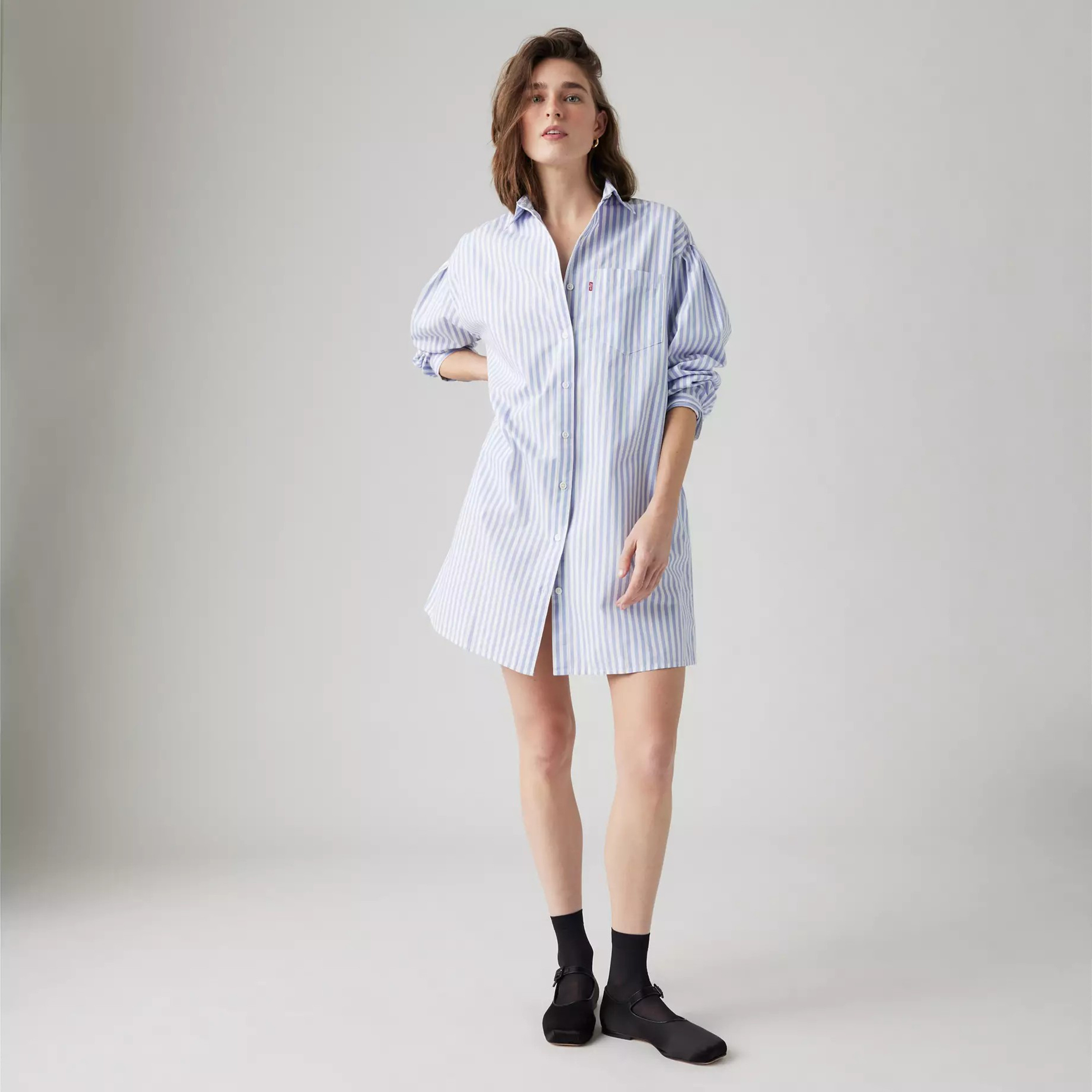 Levi's Blue Stripes Mini Women's Shirt Dress-women-clothing-dresses-image-1