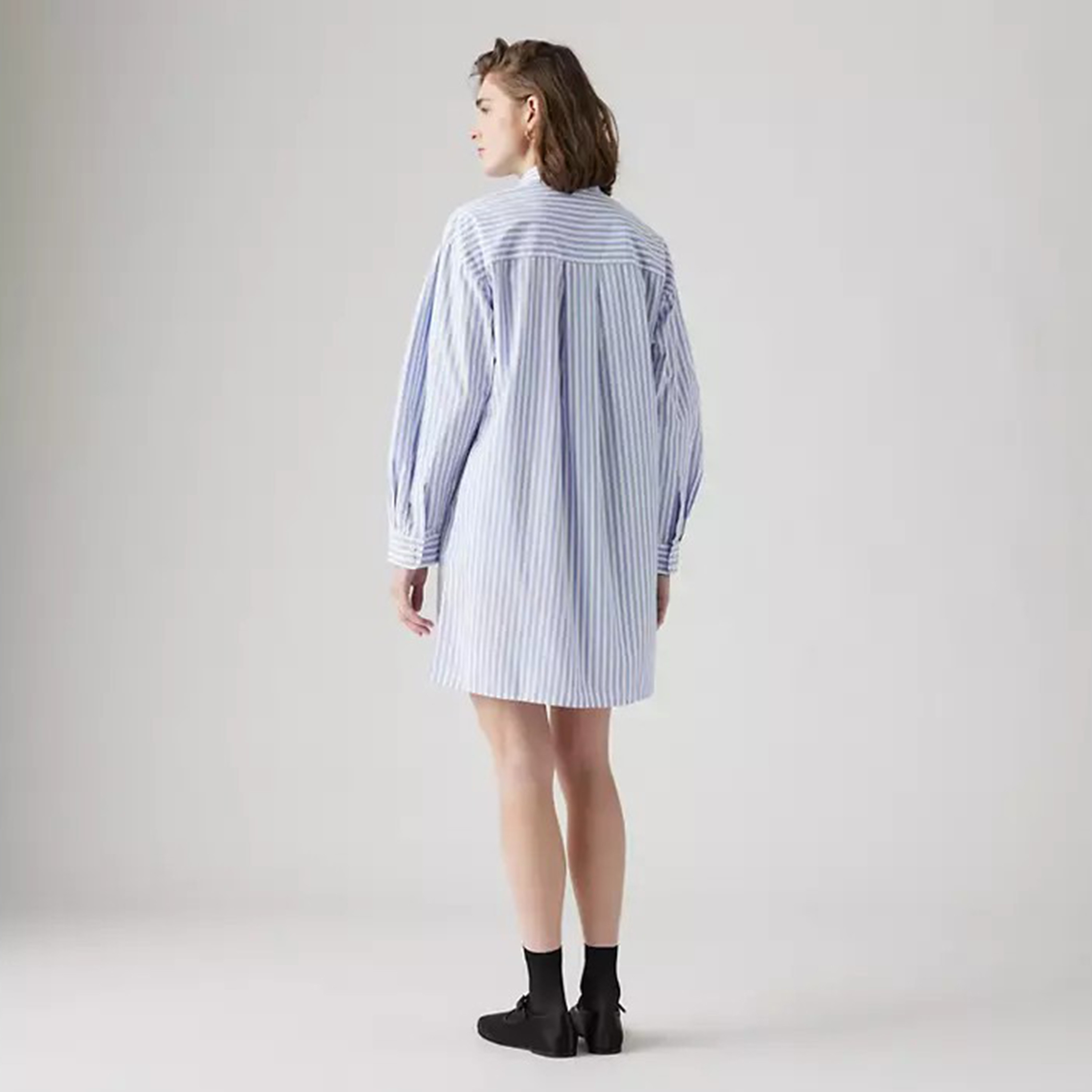 Levi's Blue Stripes Mini Women's Shirt Dress-women-clothing-dresses-image-2