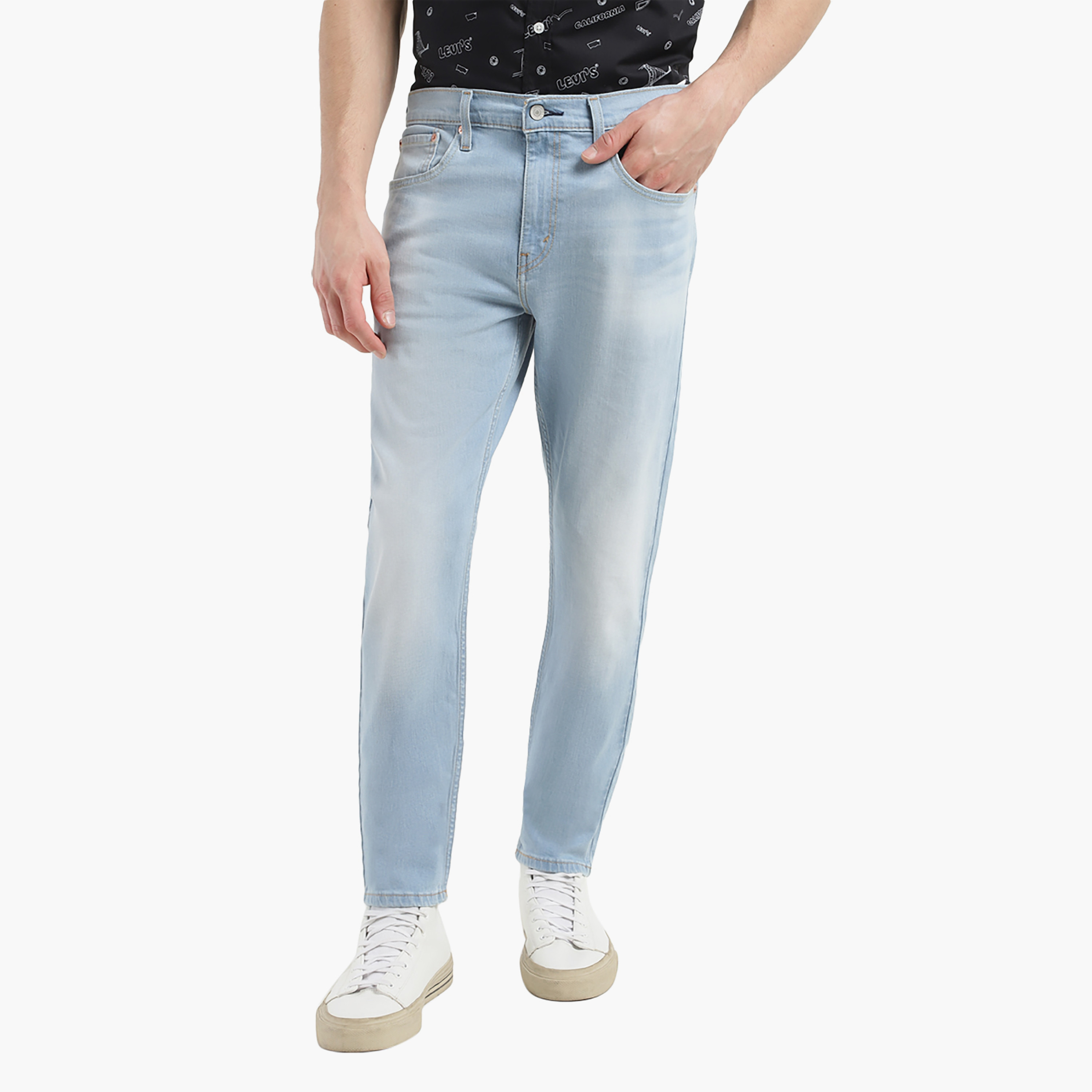 Levi's Tapered Fit Blue Washed Jeans-men-clothing-bottoms-jeans-image-1