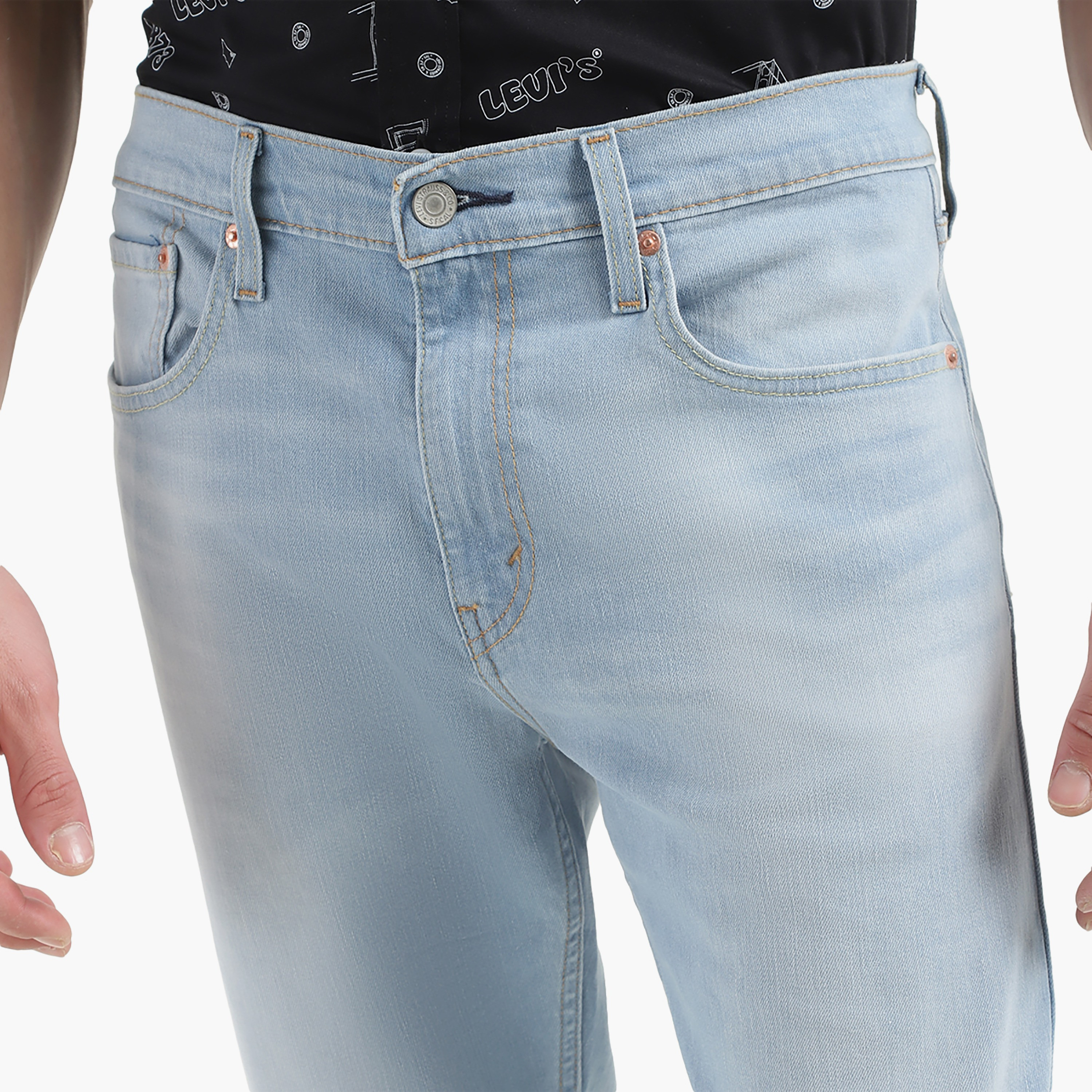 Levi's Tapered Fit Blue Washed Jeans-men-clothing-bottoms-jeans-image-2