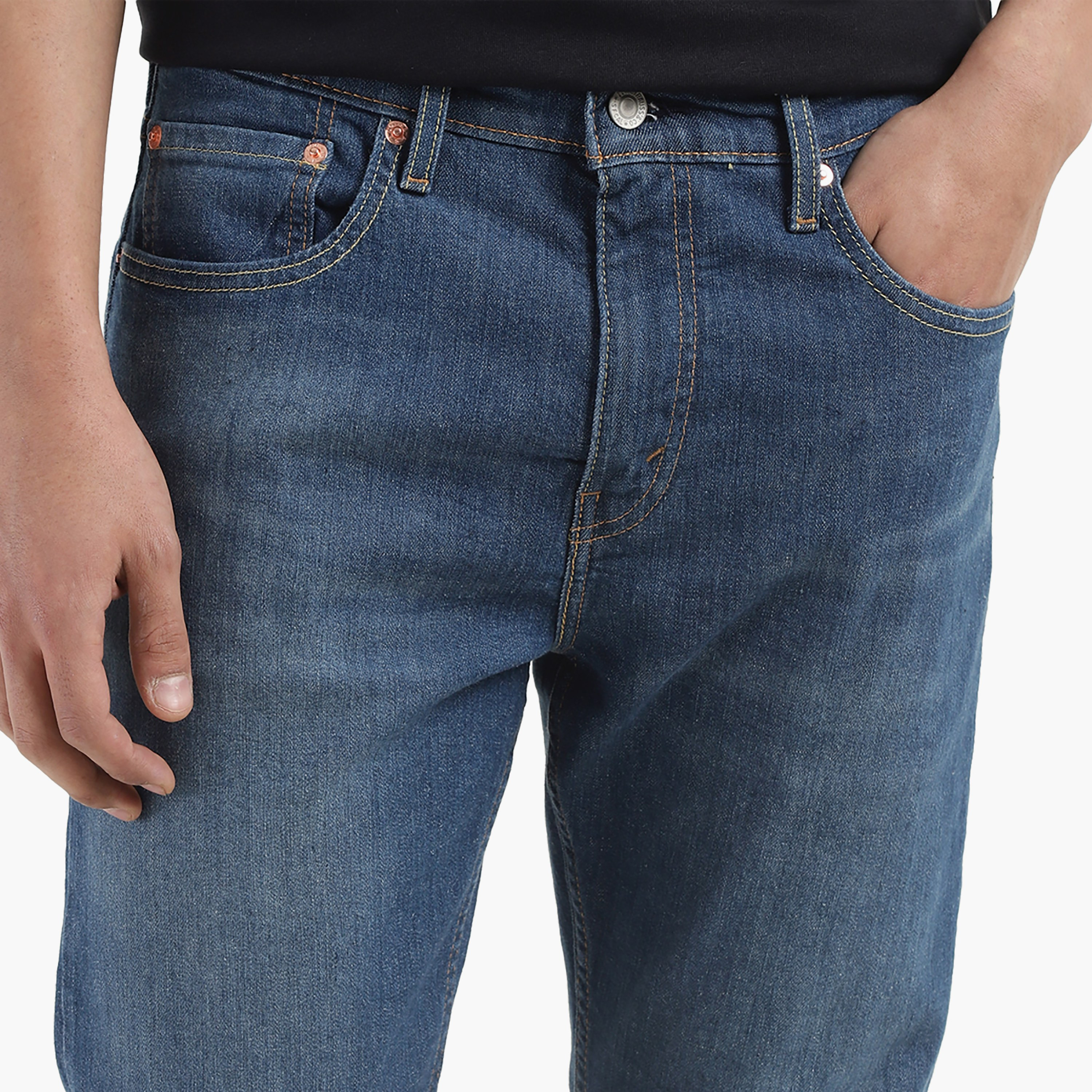 Levi's Tapered Fit Blue 5 Pockets Jeans-men-clothing-bottoms-jeans-image-2