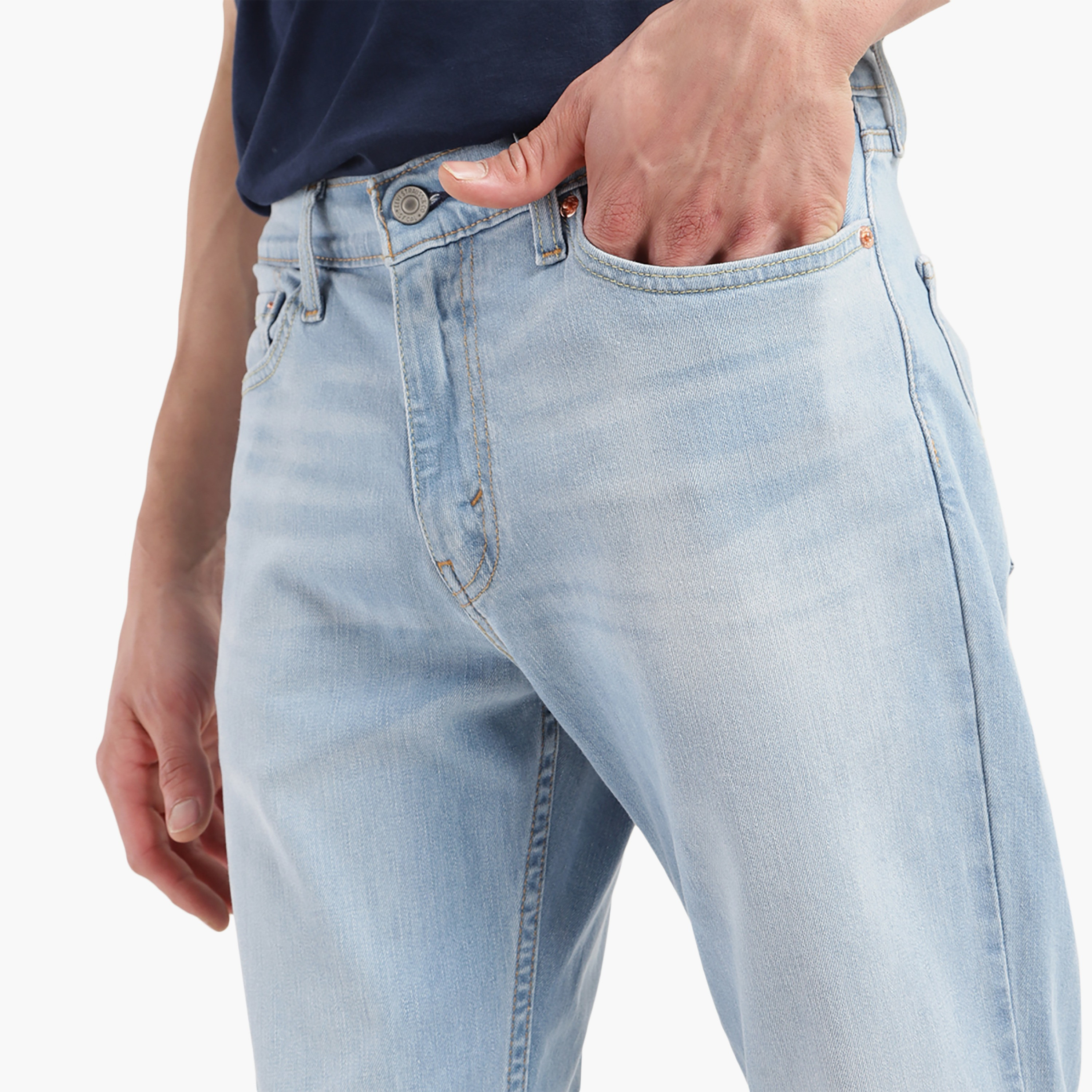 Levi's Slim Fit Blue Washed Jeans-men-clothing-bottoms-jeans-image-2