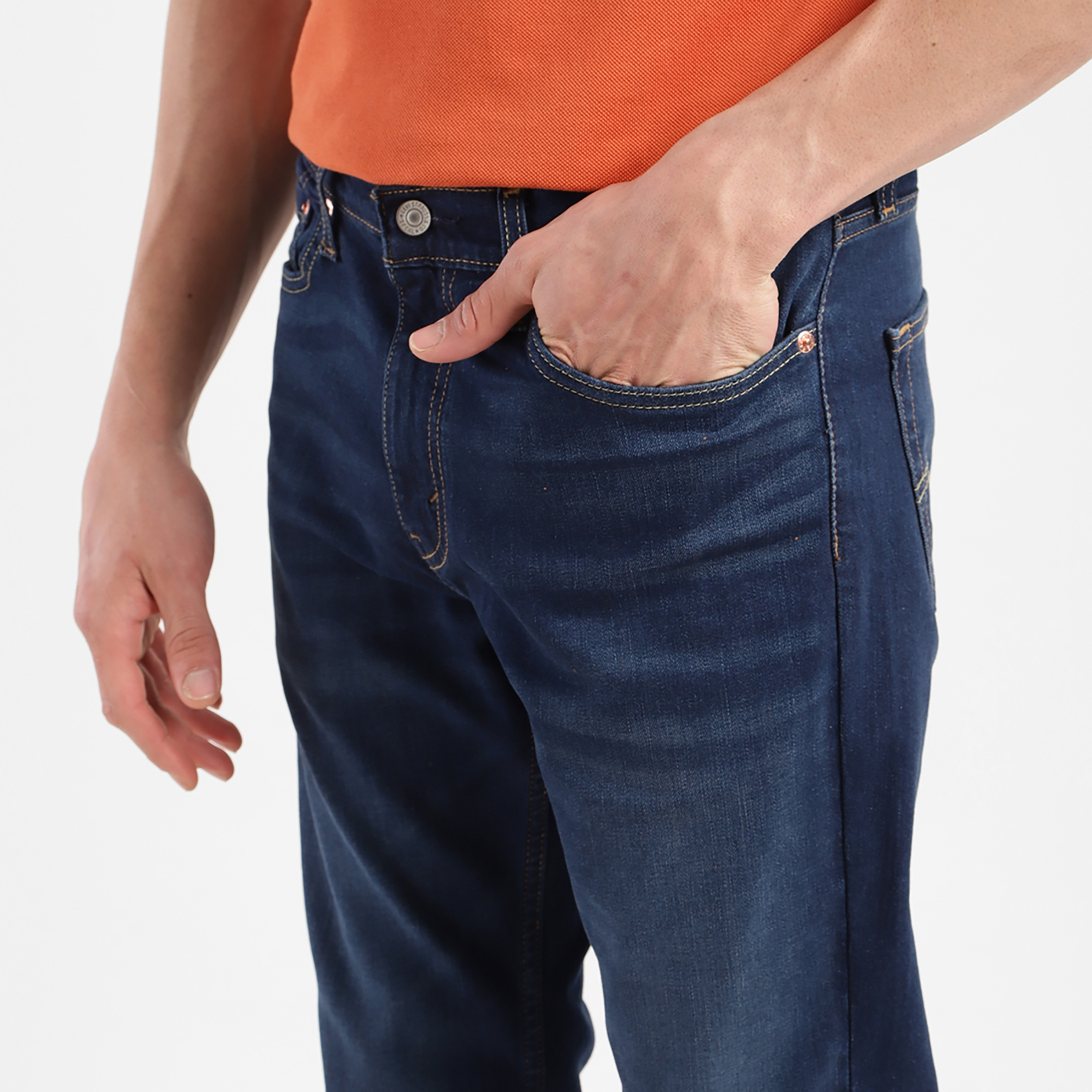 Levi's Slim Fit Blue 5 Pockets Jeans-men-clothing-bottoms-jeans-image-2