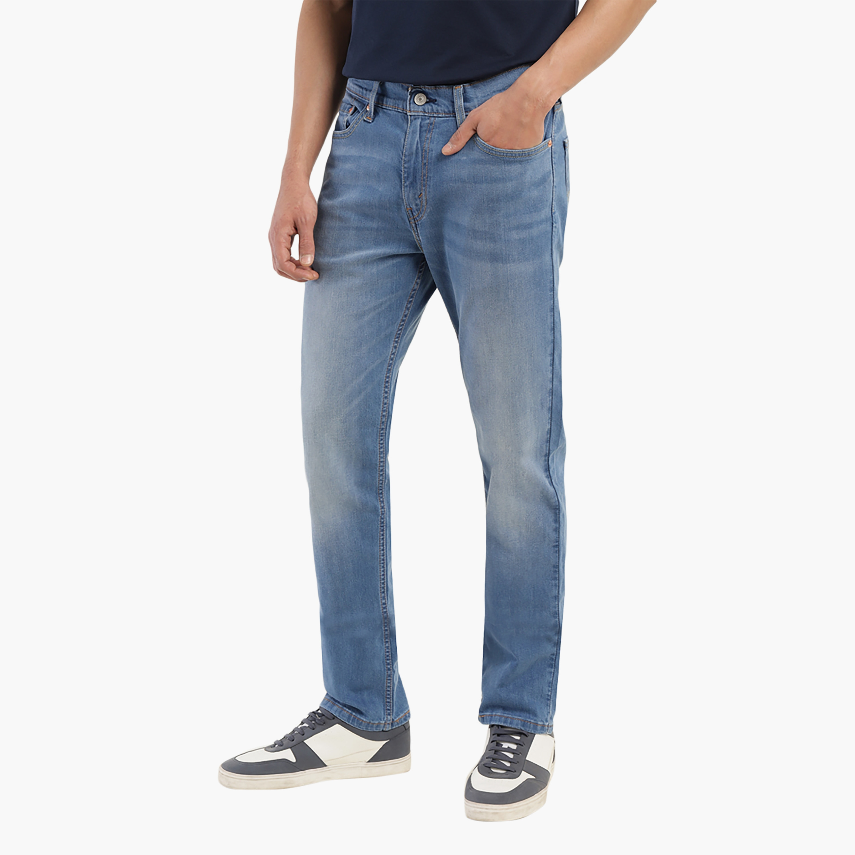 جينز ذو 5 جيوب بلون ازرق مع سليم فيت من ليفايز-men-clothing-bottoms-jeans-image-3