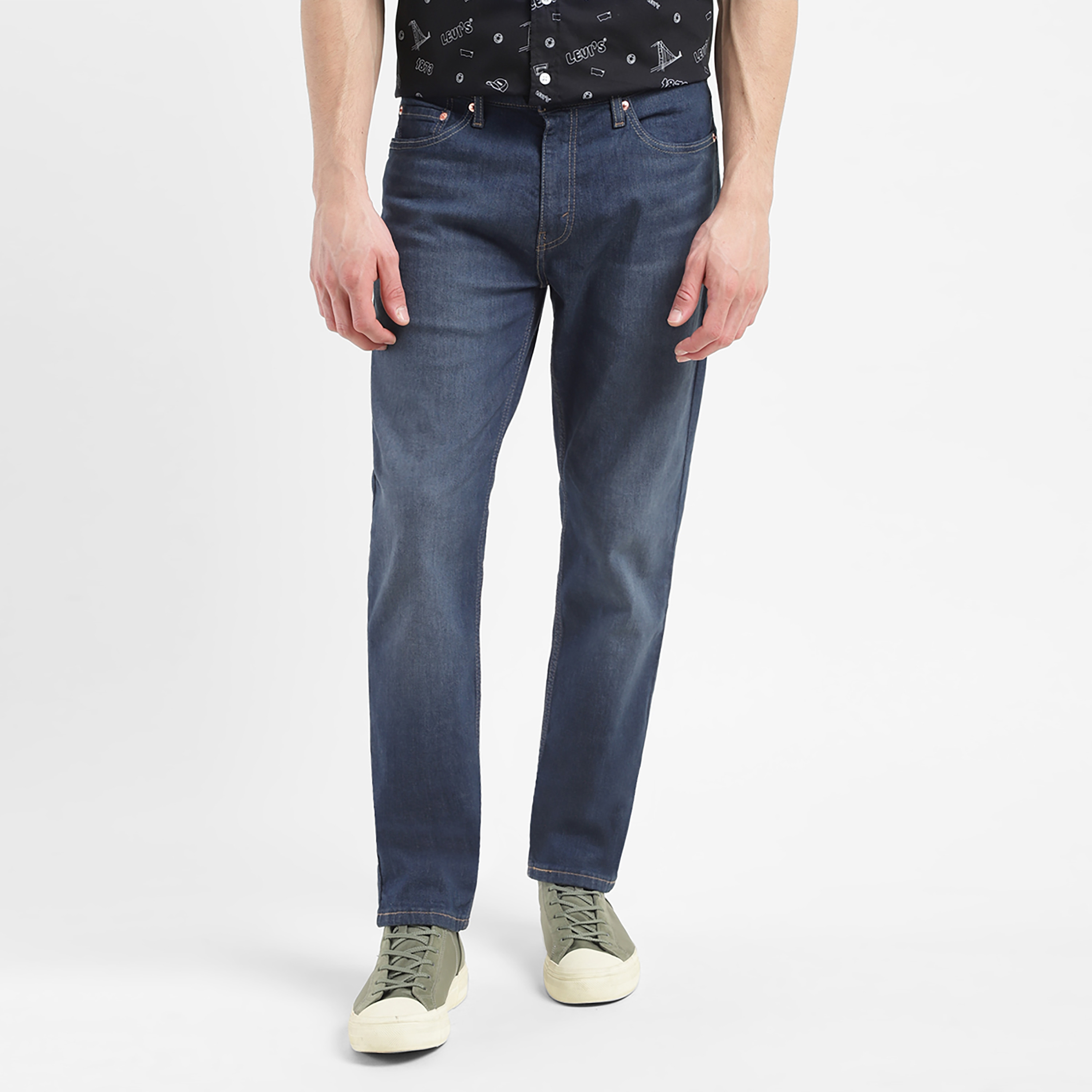 Levi's Slim Fit Blue 5 Pockets Jeans-men-clothing-bottoms-jeans-image-1