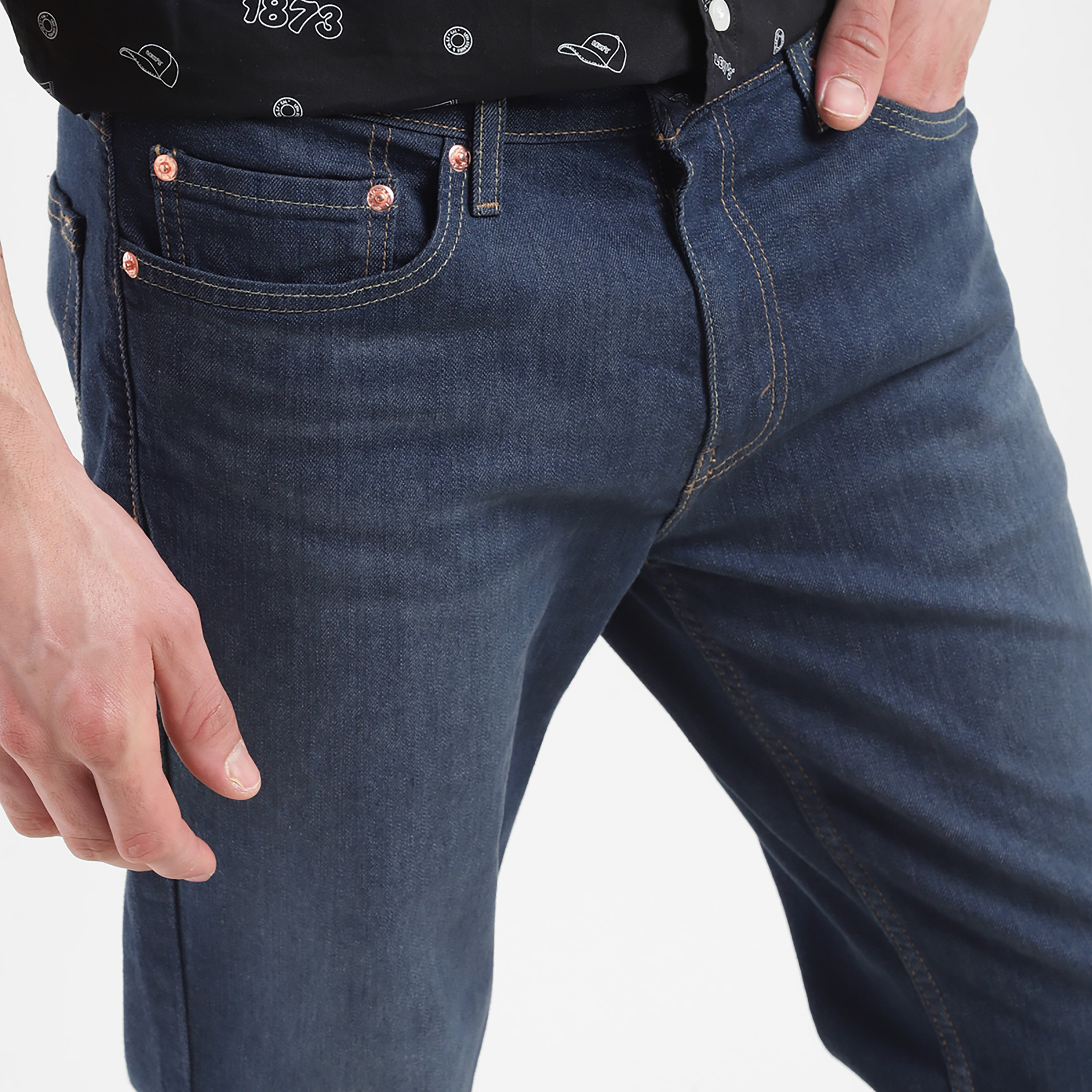 Levi's Slim Fit Blue 5 Pockets Jeans-men-clothing-bottoms-jeans-image-2