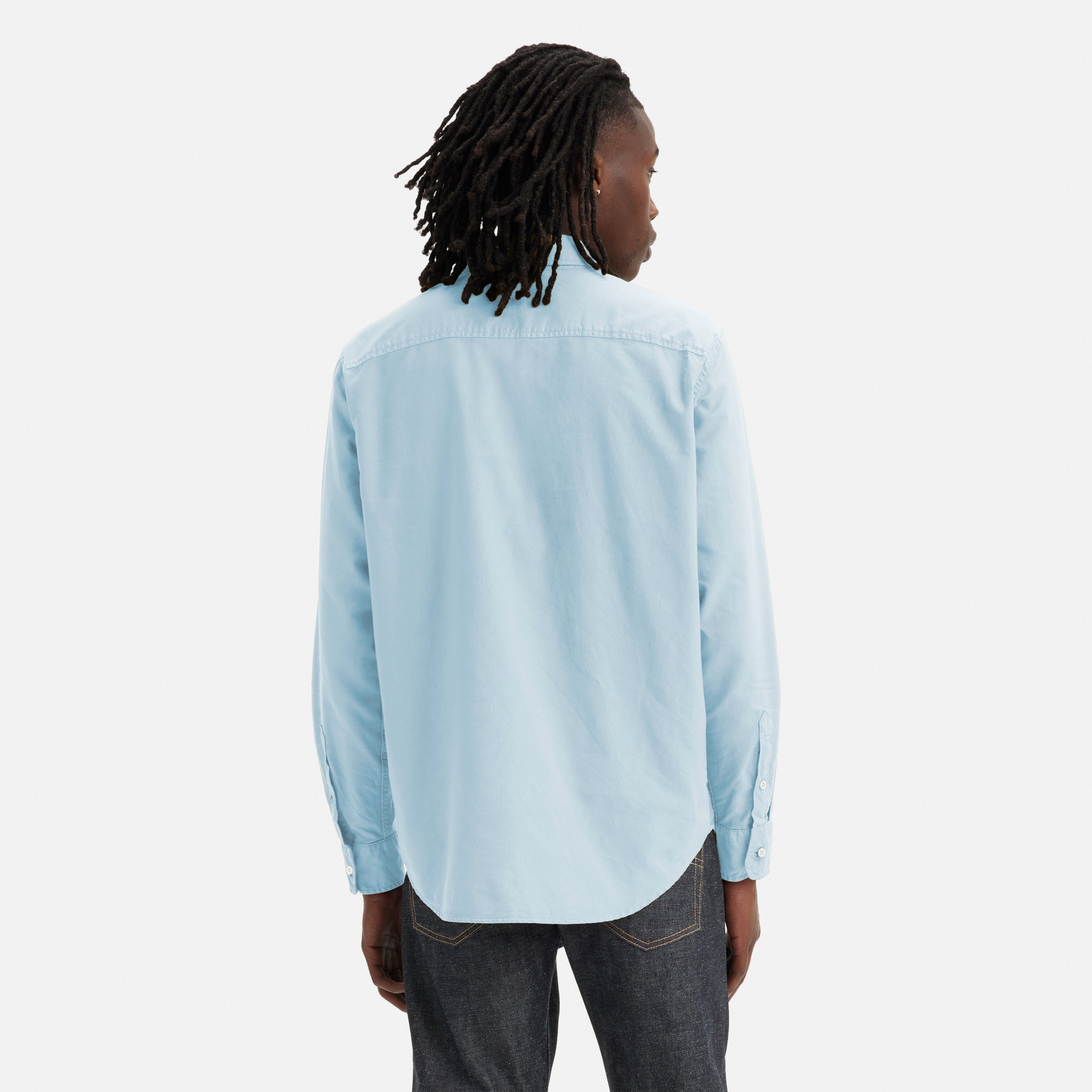 قميص ليفي عادي بياقة وأكمام طويلة للرجال-men-clothing-shirts-image-2