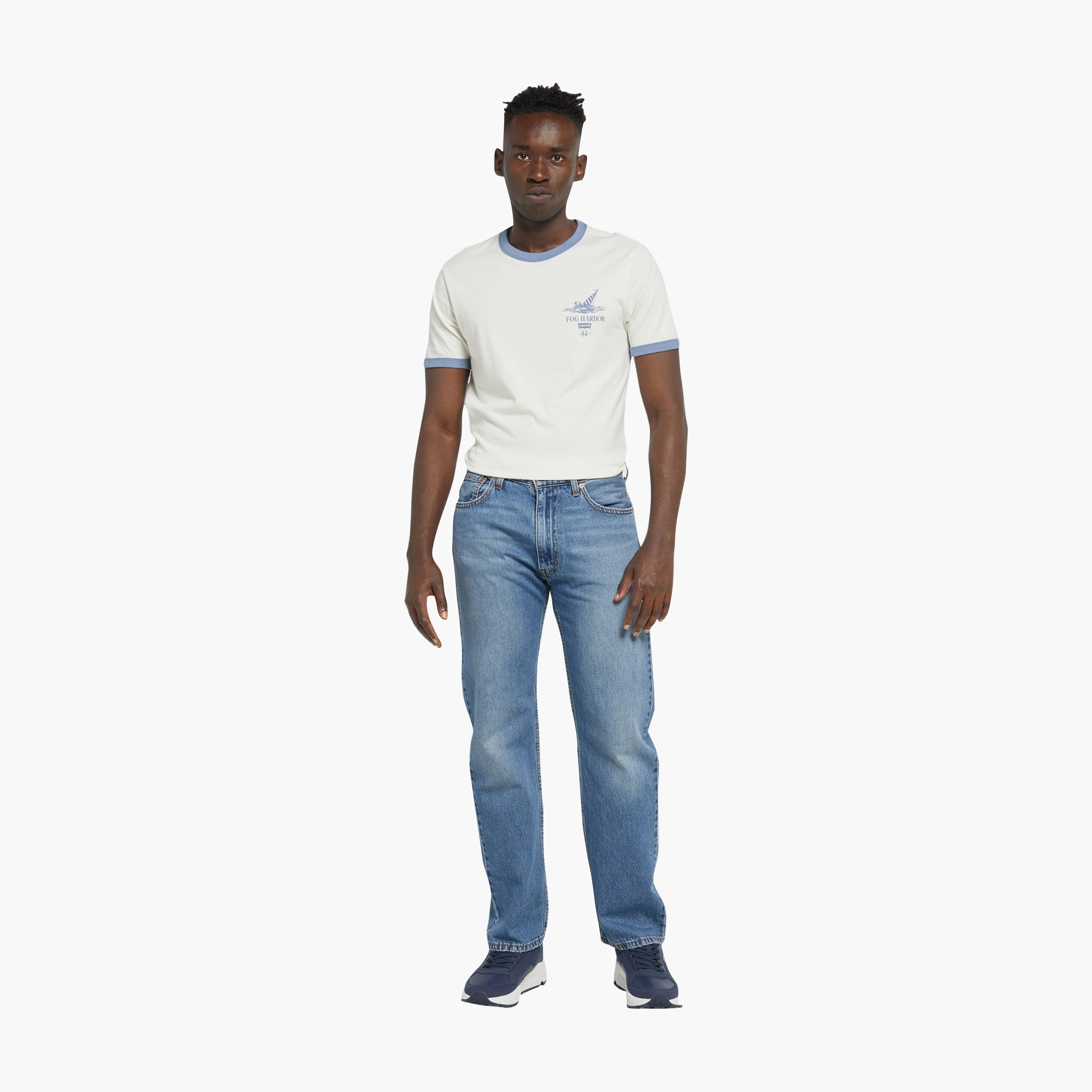 Levi's 555 Straight Fit Blue 5-Pocket Men's Jeans Inseam 32-men-clothing-bottoms-jeans-image-2
