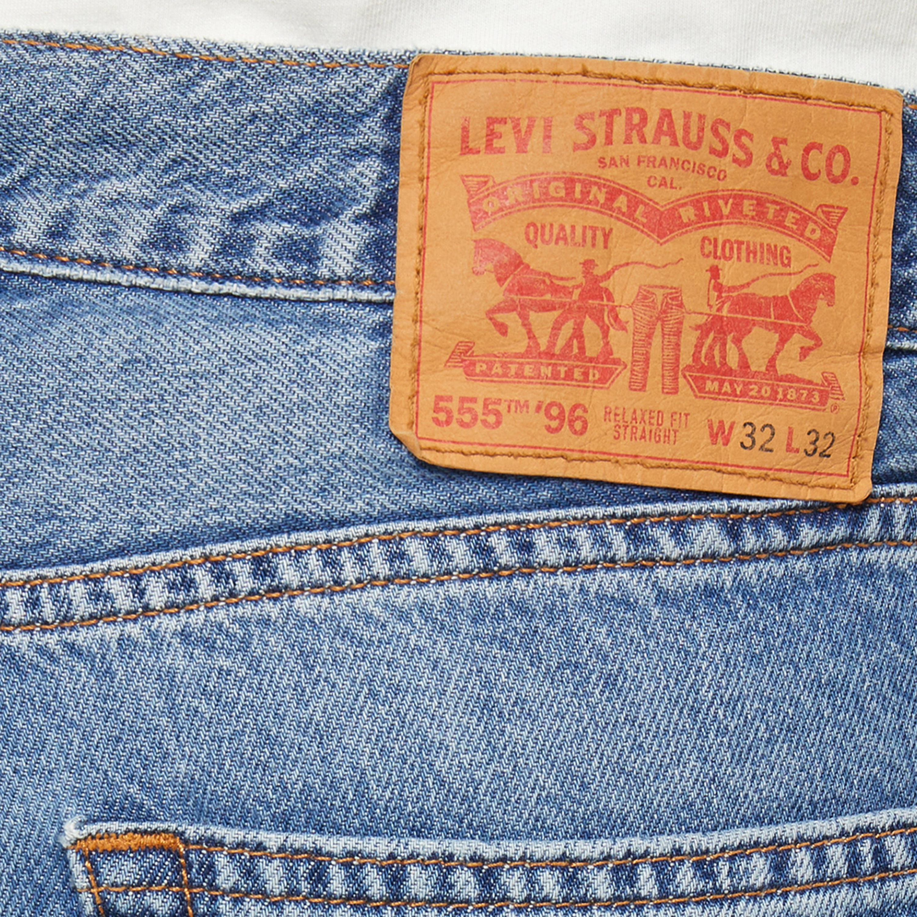 Levi's 555 Straight Fit Blue 5-Pocket Men's Jeans Inseam 32-men-clothing-bottoms-jeans-image-3