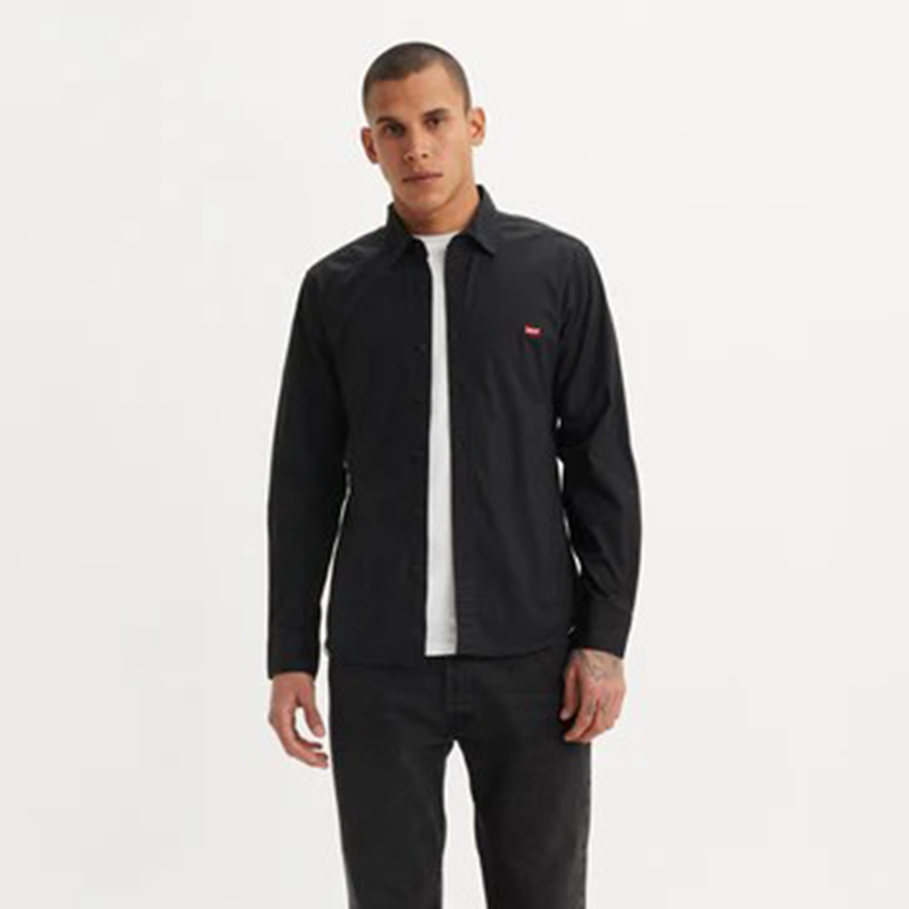 Levi's Plain Collared Long Sleeves Men's Shirt-men-clothing-shirts-image-1