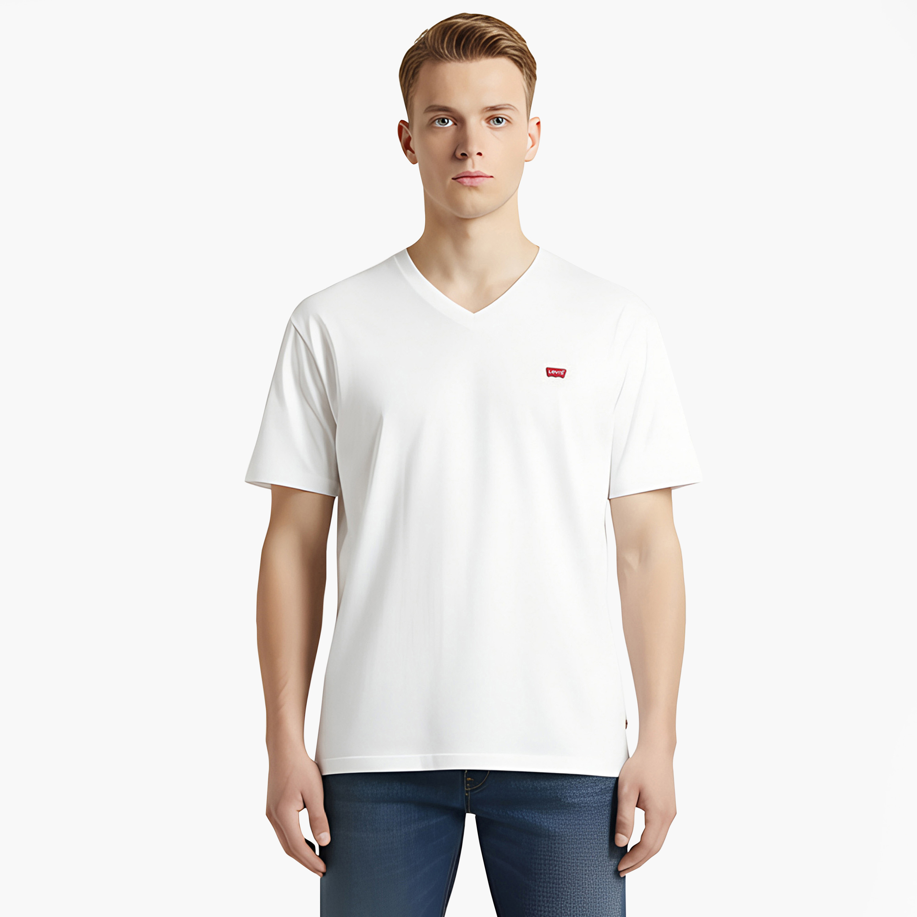 Levi's Plain V-Neck Short Sleeves Men's T-Shirt-men-clothing-tshirtsandpolos-tshirts-image-1