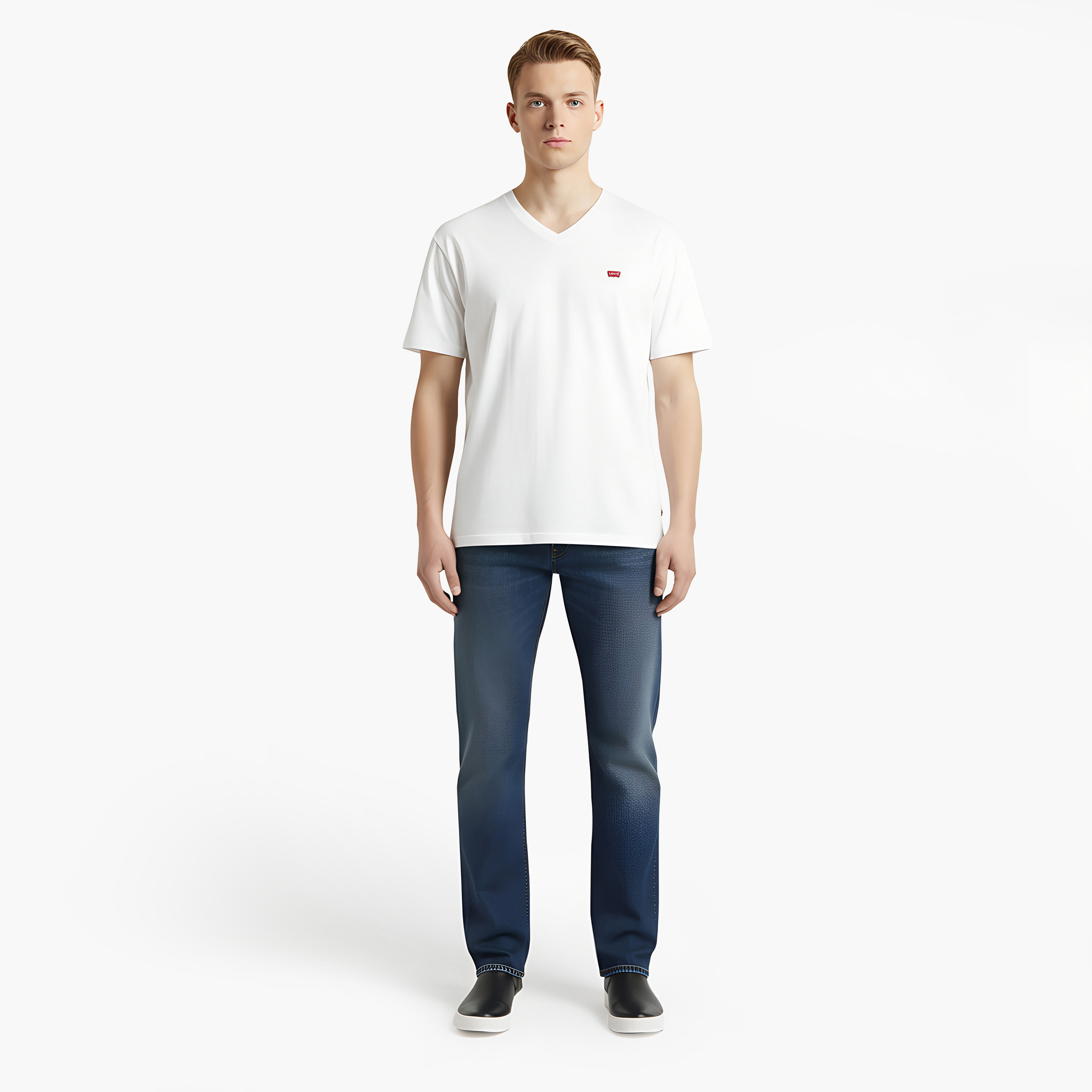 Levi's Plain V-Neck Short Sleeves Men's T-Shirt-men-clothing-tshirtsandpolos-tshirts-image-2