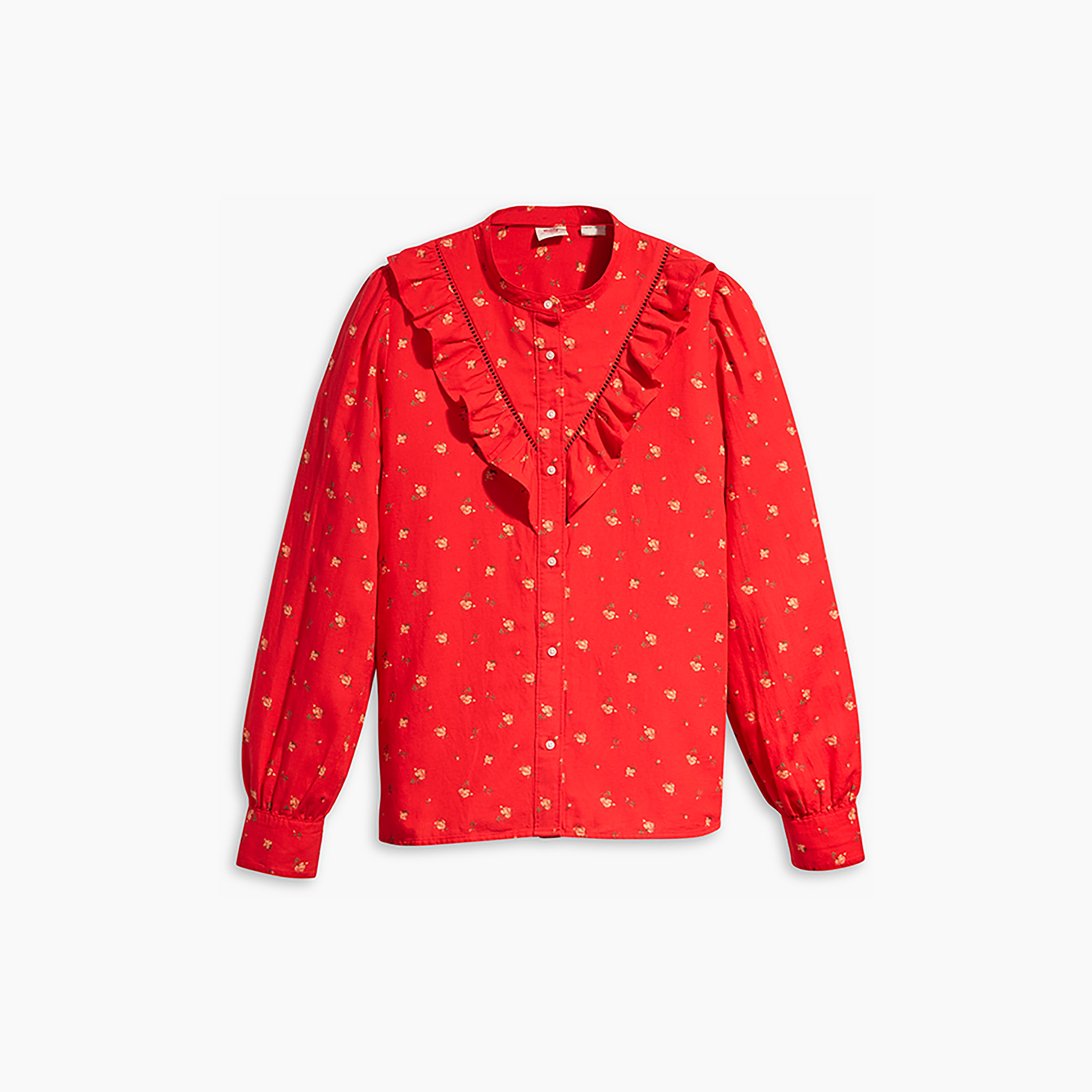 Levi's Printed Mandarin Collar Long Sleeves Top with Ruffle Detail-women-clothing-shirtsandblouses-blouses-image-2