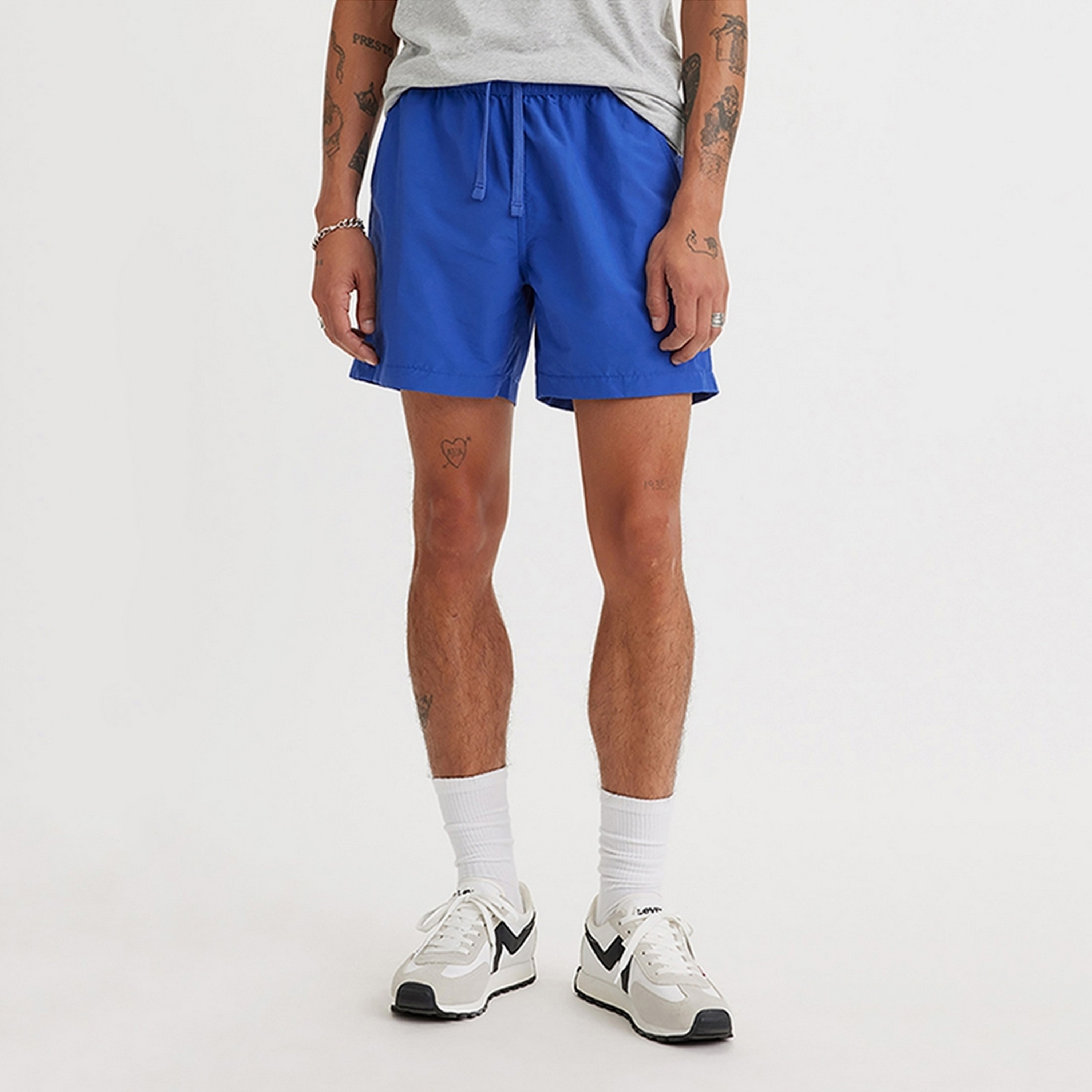 Levi's Plain Mid-Rise Drawstring Men's Shorts-men-clothing-bottoms-shorts-image-1