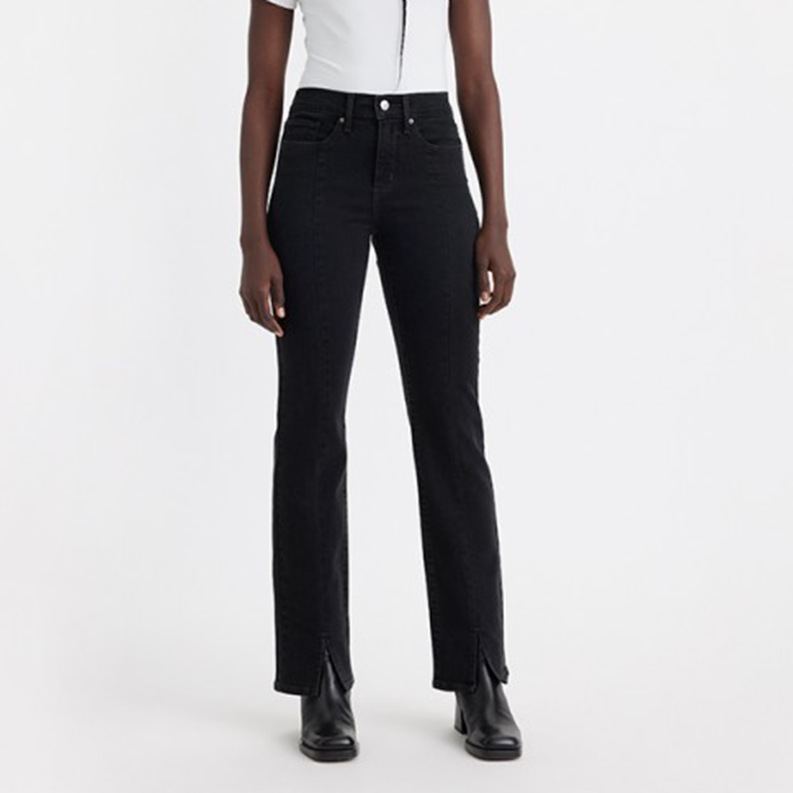 بنطال جينز من ليفايز 314 بلون اسود ذو قصة مستقيمة وجيب متوسط الارتفاع-women-clothing-bottoms-jeans-image-1