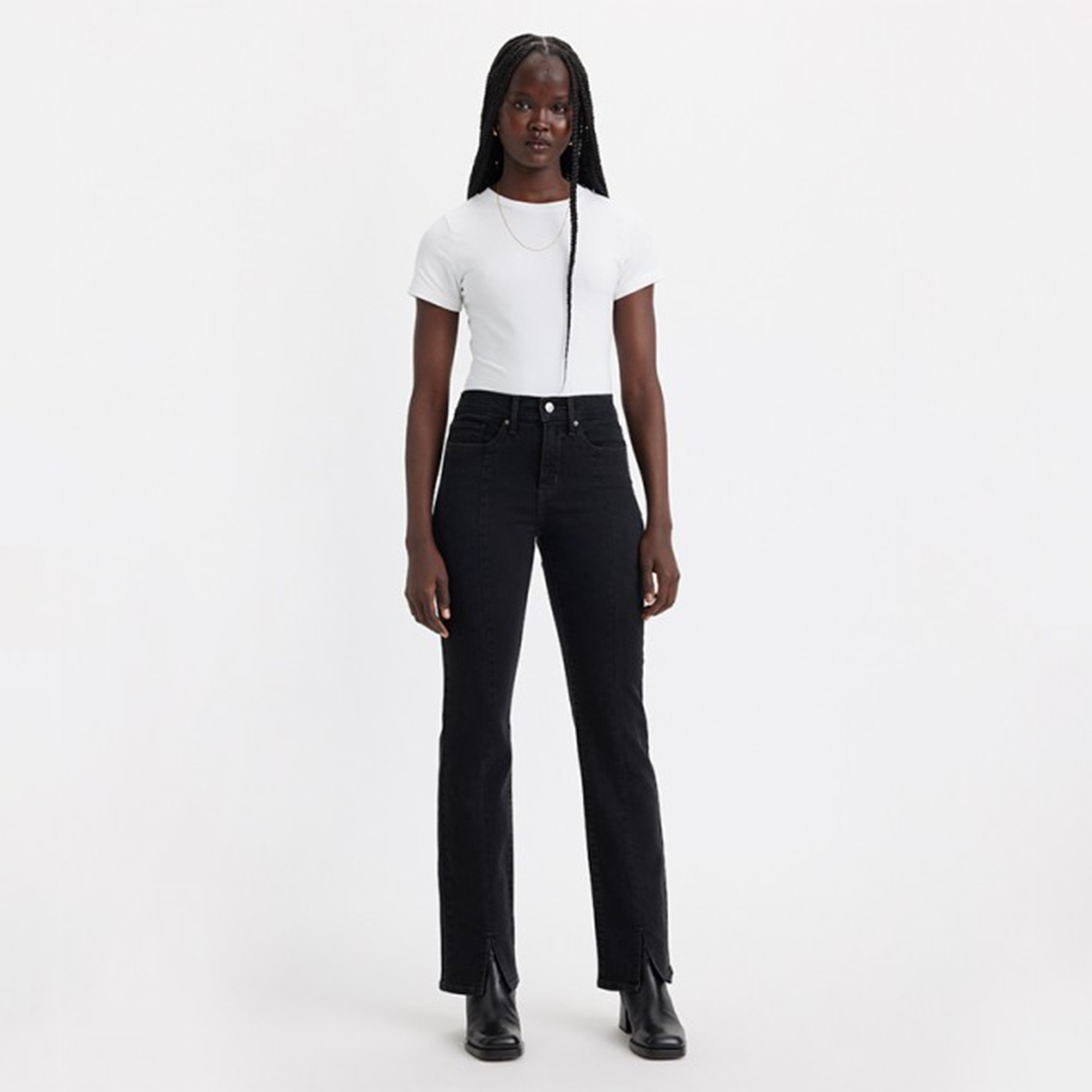 بنطال جينز من ليفايز 314 بلون اسود ذو قصة مستقيمة وجيب متوسط الارتفاع-women-clothing-bottoms-jeans-image-4