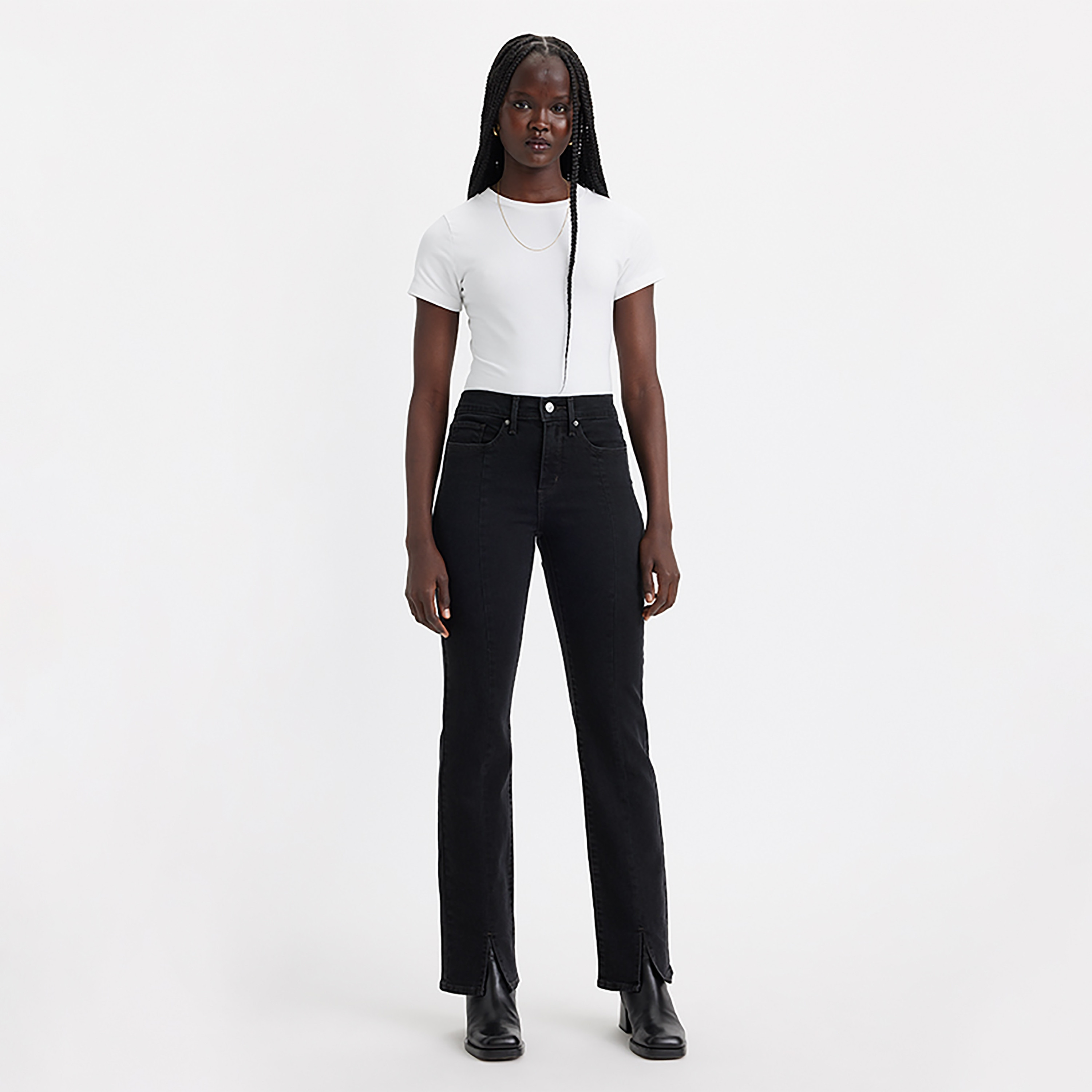 بنطال جينز Levi's 314 بقصة مستقيمة باللون الأسود و5 جيوب-women-clothing-bottoms-jeans-image-2