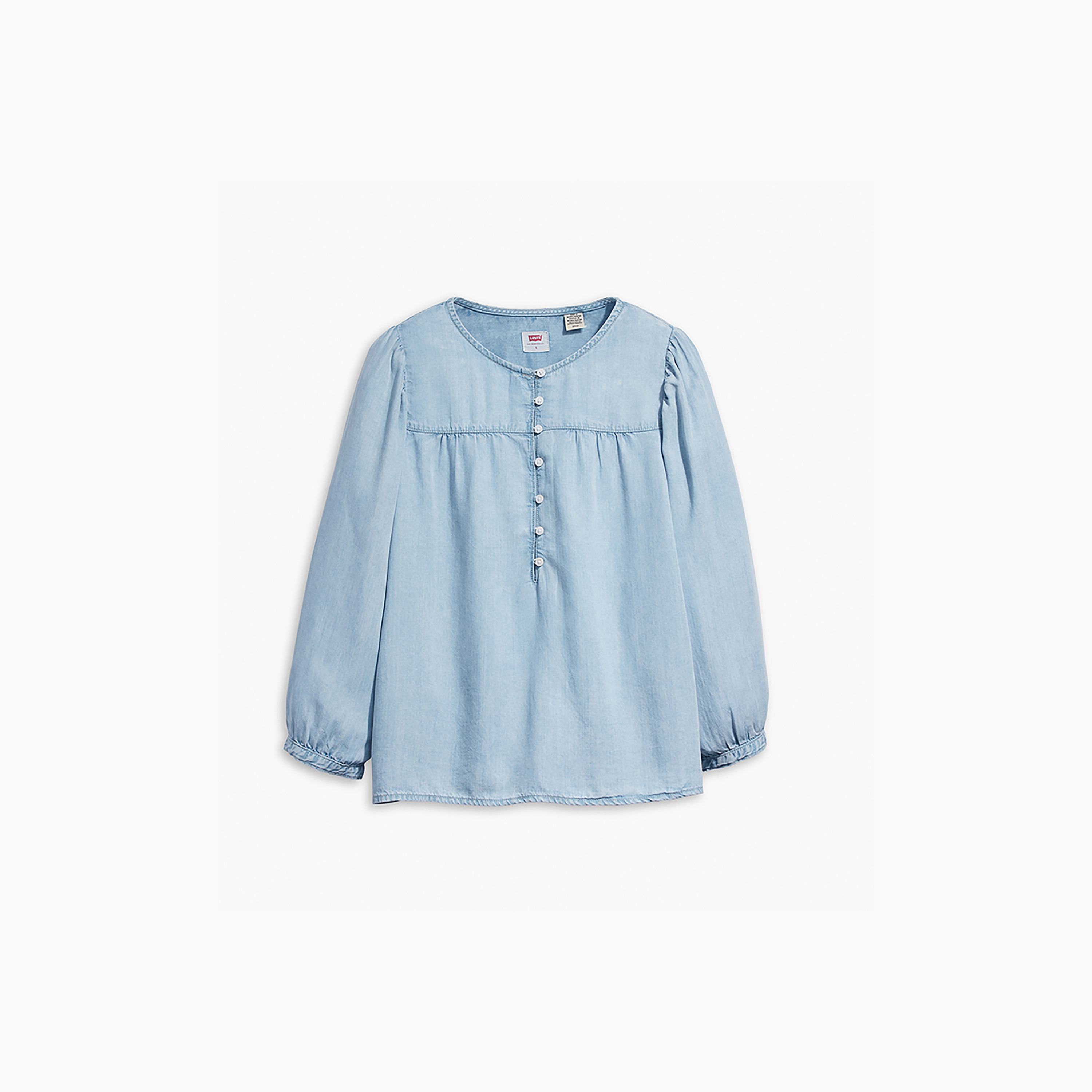 Levi's Plain Round Neck Long Sleeves Denim Top-women-clothing-shirtsandblouses-blouses-image-2